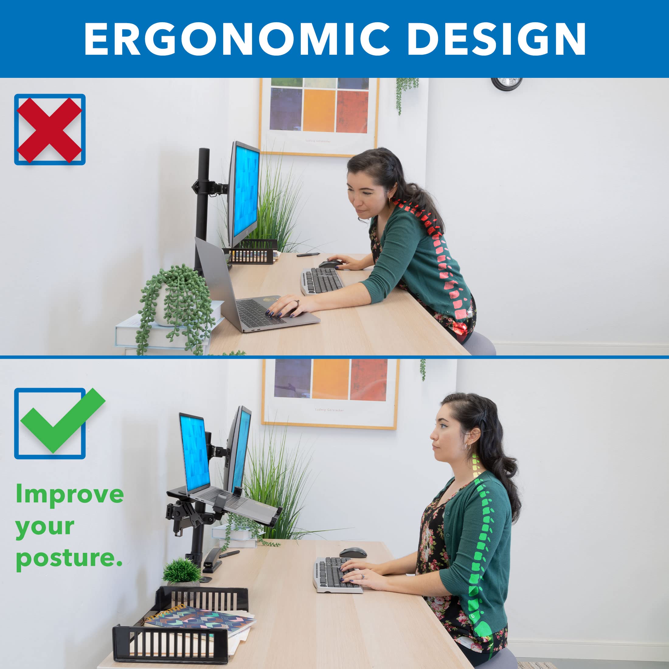 Mount It! Laptop Pole Mount Tray | Full Motion Laptop Mount Fits Up to 15.6 Laptops | Universal Laptop Stand for Add On to Monitor Mounts