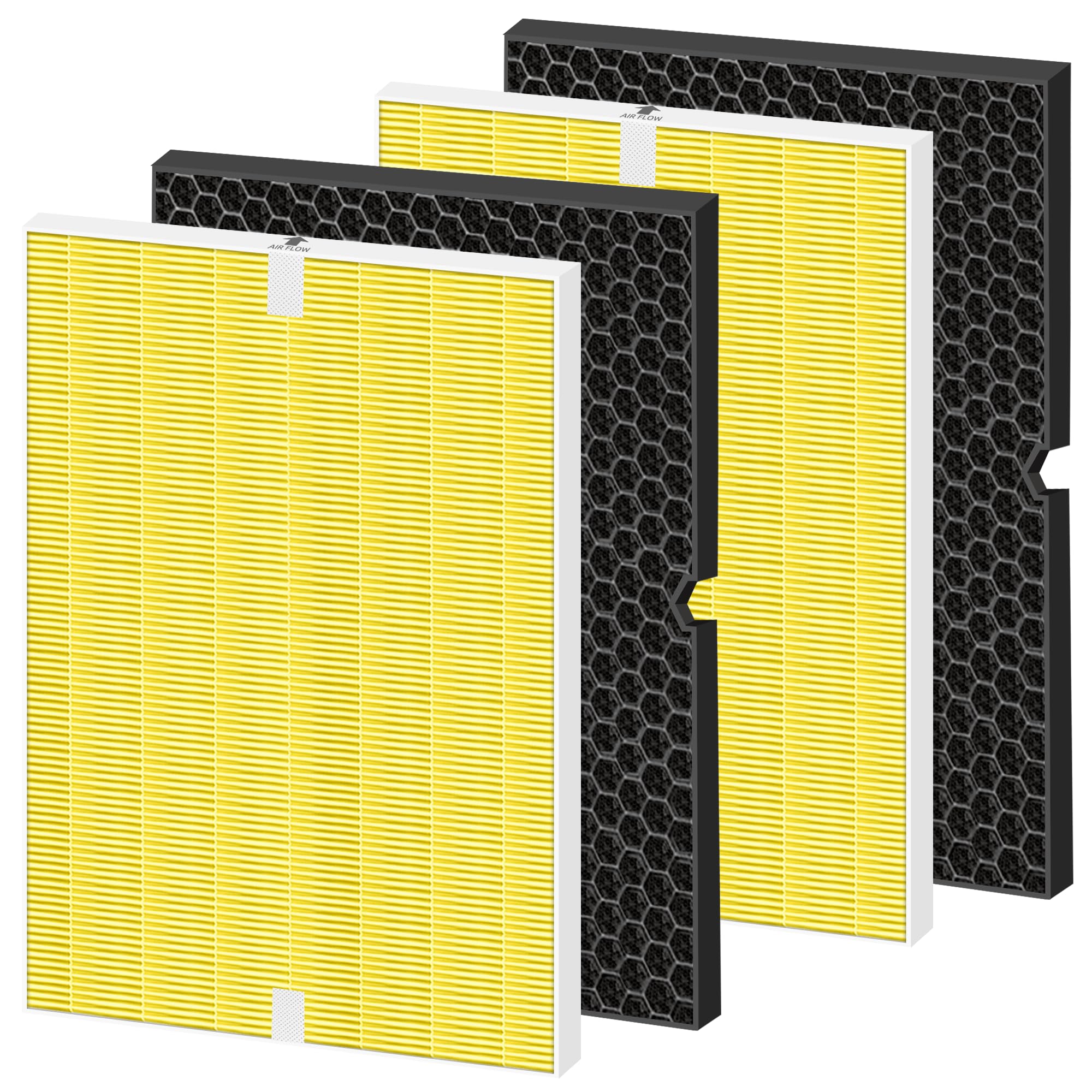 116130 Hepa Pet Care Replacement Filter H For Winix 5500 2 Am80 Plasmawave Air Purifier True Hepa Carbon Filter,2 Set,Yellow