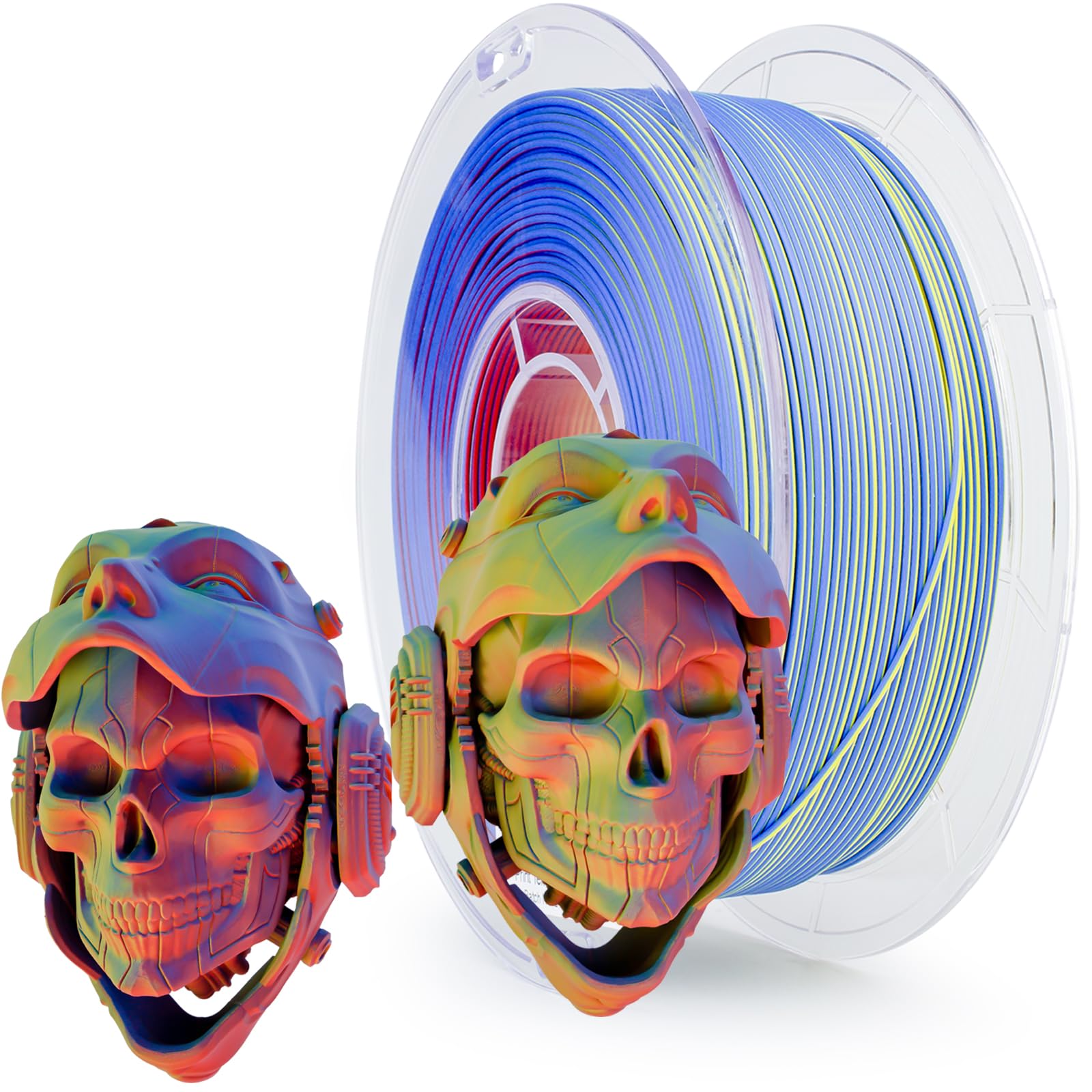 Ziro Matte 3 In 1 Color Change Pla Filament 175Mm, Magic Discoloration Multicolors 3D Printer Filament, Different Color Coextrus