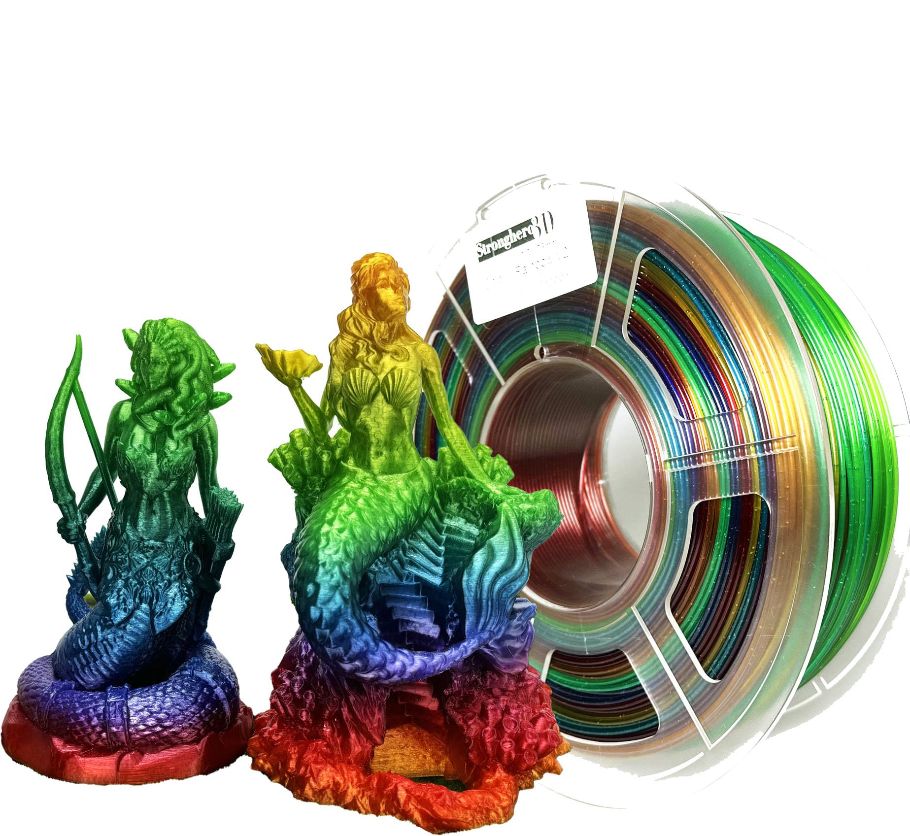 Stronghero3D Petg 3D Printer Filament 175Mm ,Multicolors,Translucent Rainbow ,1Kg(22Lbs) Accuracy  005Mm For Ender3 Cr10