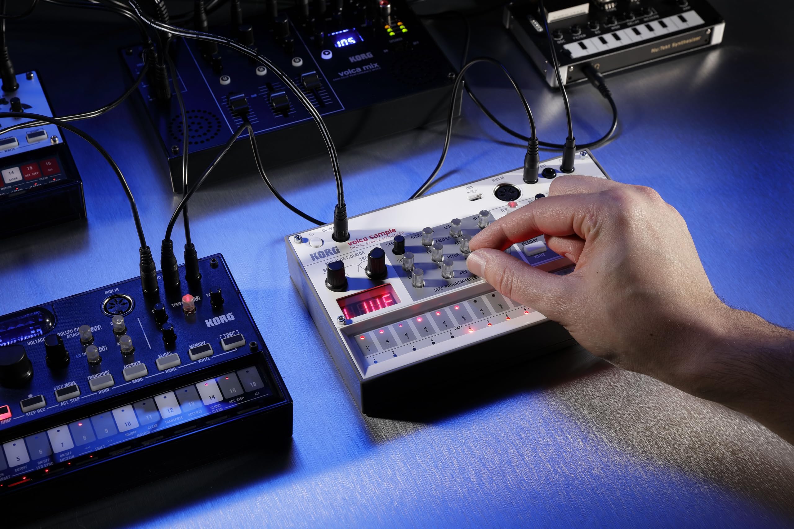 Korg Volca Sample 2 Digital Sample Sequencer W/ 100 Sounds, Step Sequencing, Reverb, Sync I/O, And Usb/Midi