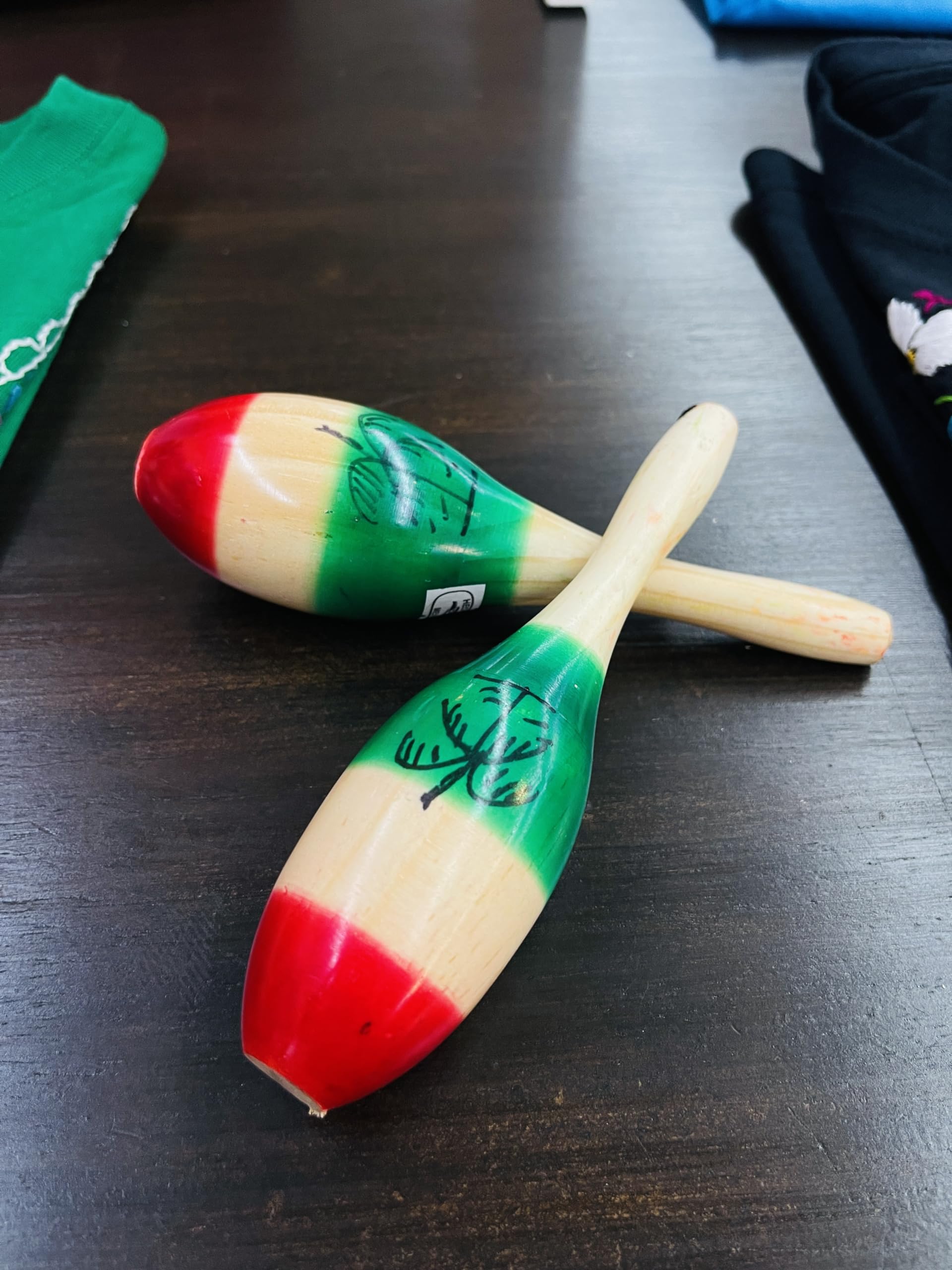 Leos Imports Handmade Mexican Maracas - 3 Color Traditional Wood Pair For Kids, Cinco De Mayo, Weddings, And Fiestas And More