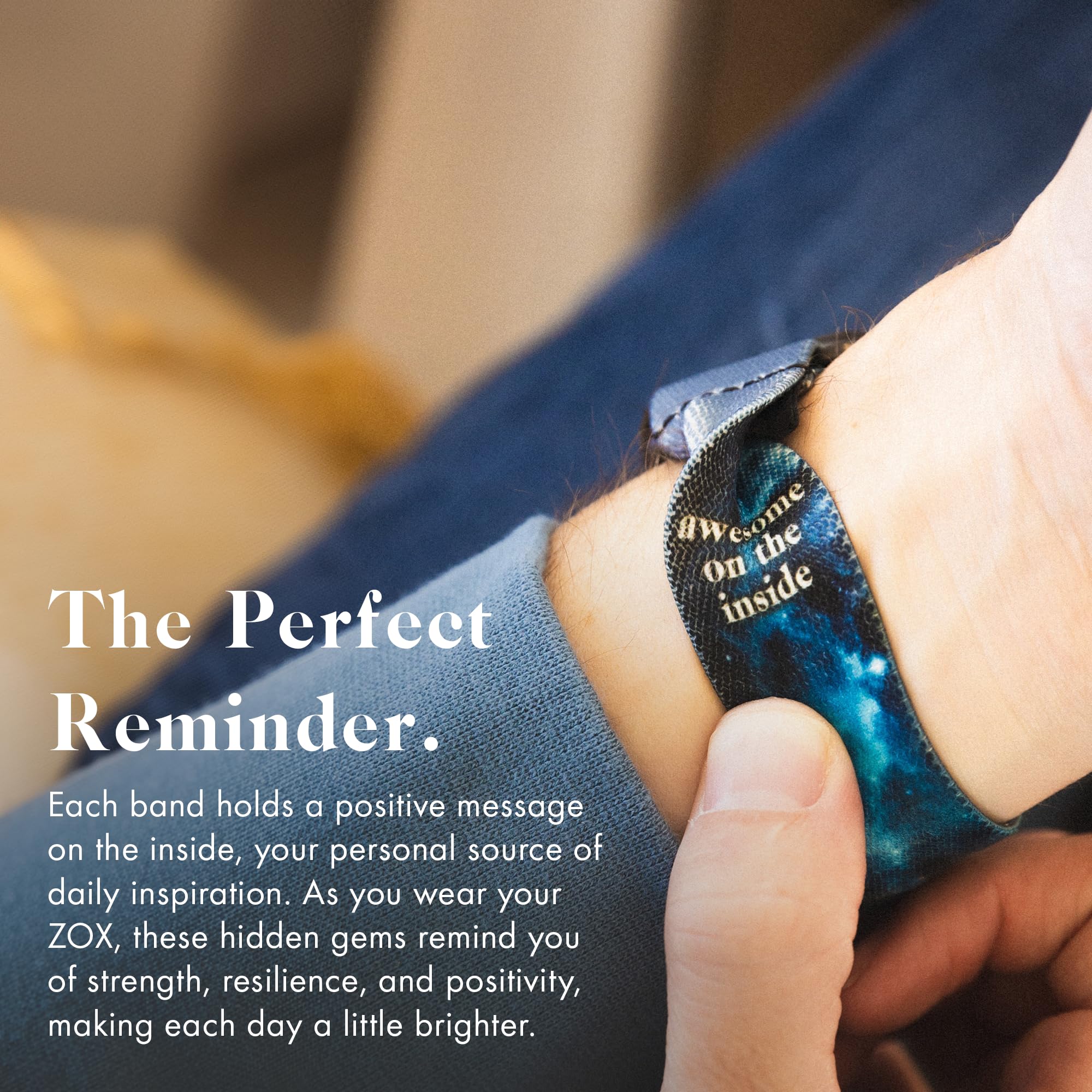 Zox Android Smart Watch Band - Deep Sea Blue | Soft, Adjustable Elastic Band With Motivational Affirmations And Beautiful Artwor