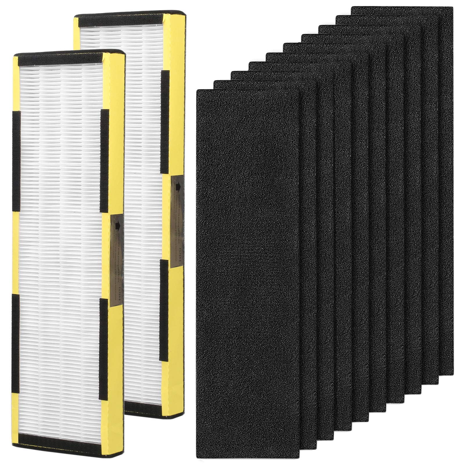 2 Pack Replacement Flt4825 Filter B With 10 Pack Carbon Pre Filters Compatible With Guardian Ac4825, Ac4300Bptca, Ac4900Ca, Ac48