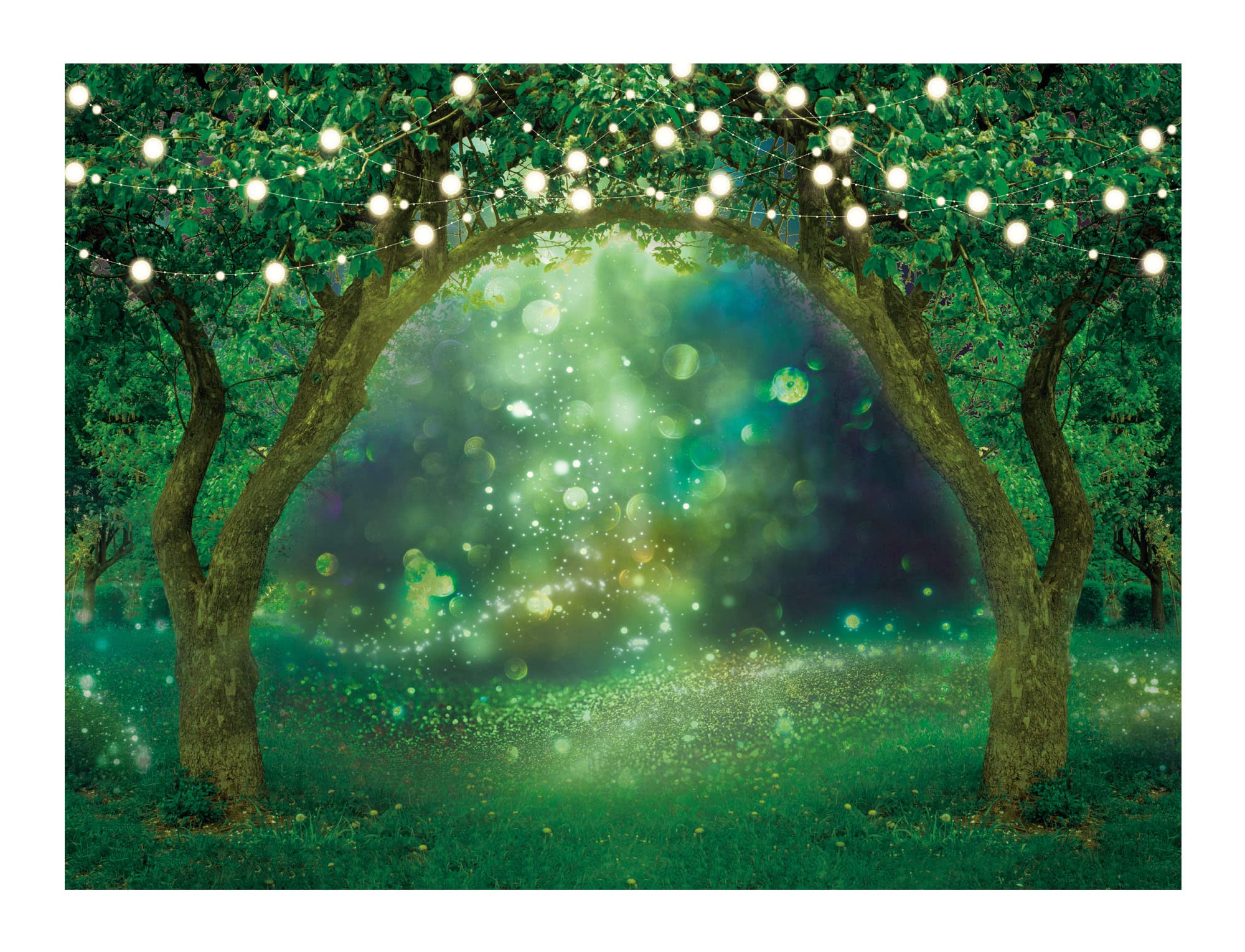 Funnytree 96'' X 72'' Spring Enchanted Garden Backdrop Forest Fairy Wonderland Woodland Background Wedding Baby Shower Birthday