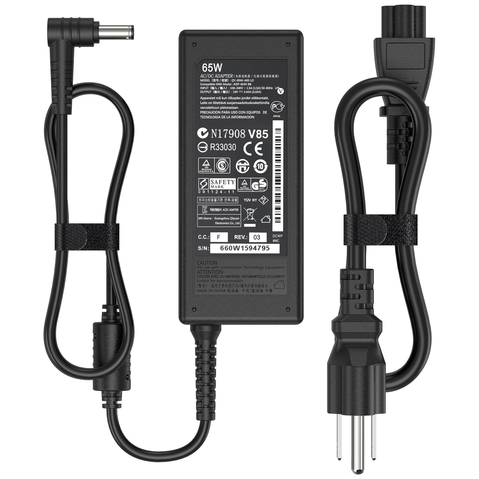 HHZ 19V Monitor Power Adapter Cord Compatible with Asus 22 23 24 27 LCD Monitor VG278Q VG278 VG279 VG279Q VG245H VG245 V