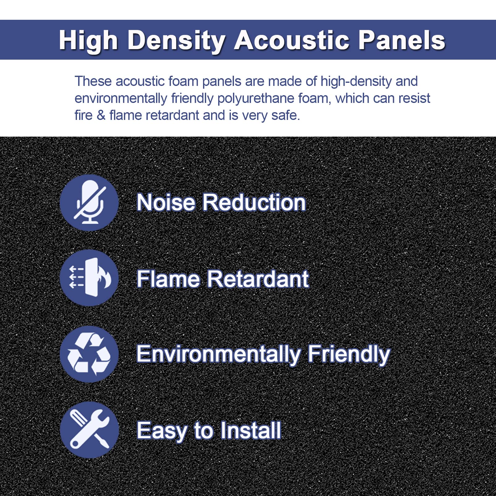 Wengwei 52 Pack Acoustic Foam Panels,1 X 12 X 12Acoustic Wedge Studio Foam Sound Absorption Wall Panels (Black)