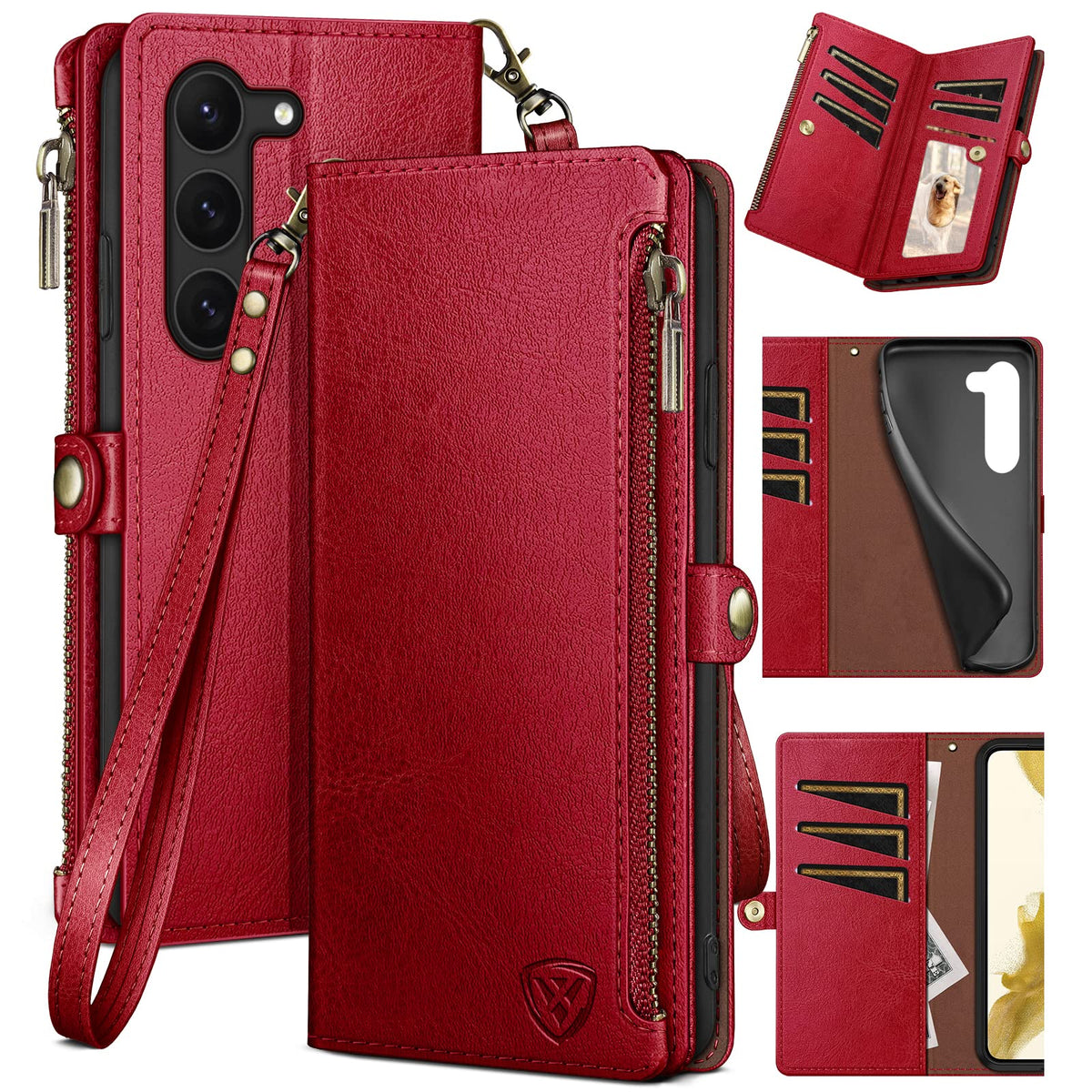 Xcasebar For Samsung Galaxy S23 5G Wallet Case With Zipper Credit Card Holder?Rfid Blocking?, Flip Folio Book Pu Leather Phone C