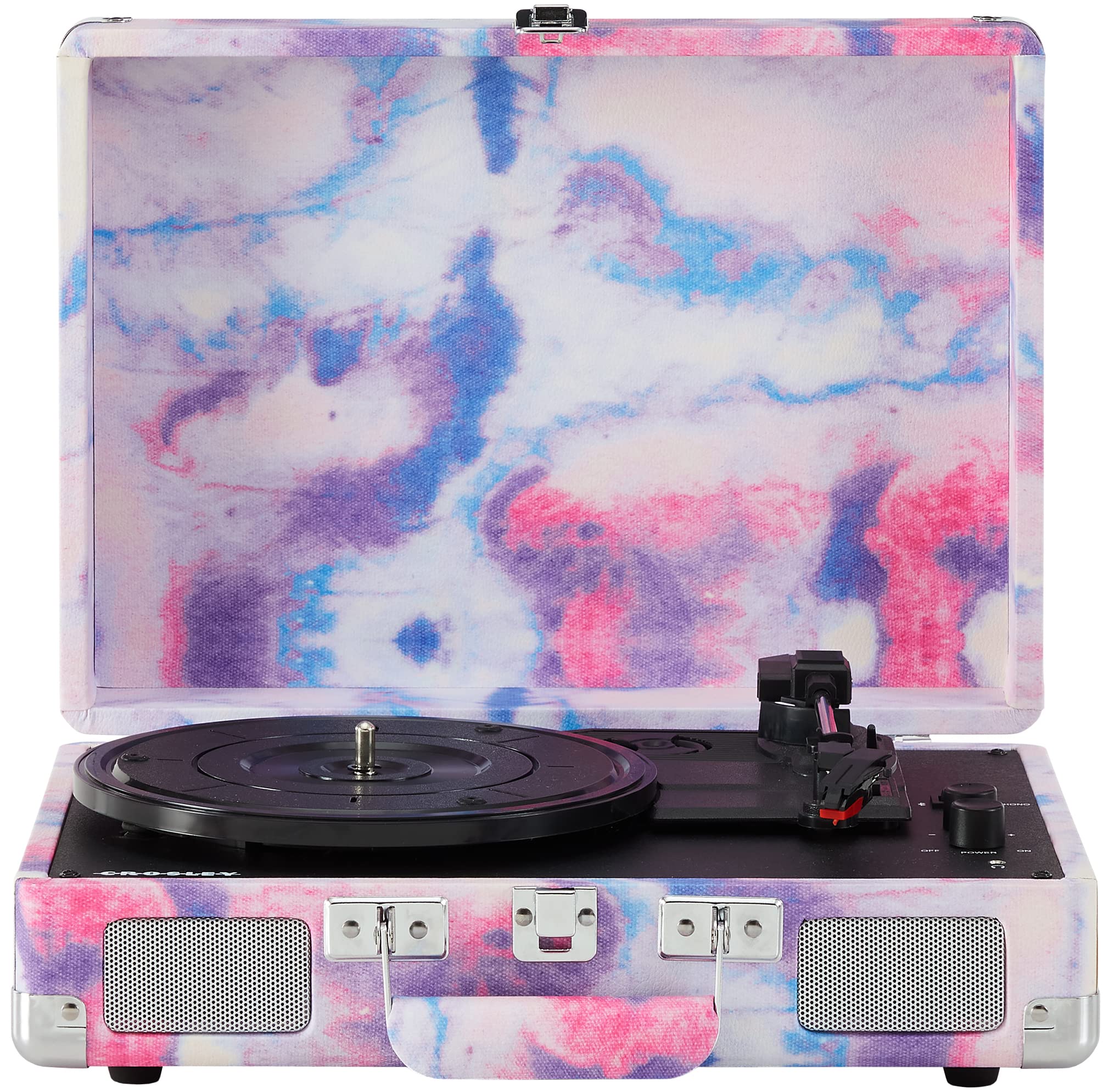 Crosley Cr8005F Td Cruiser Plus Vintage 3 Speed Bluetooth In/Out Suitcase Vinyl Record Player Turntable, Tye Dye