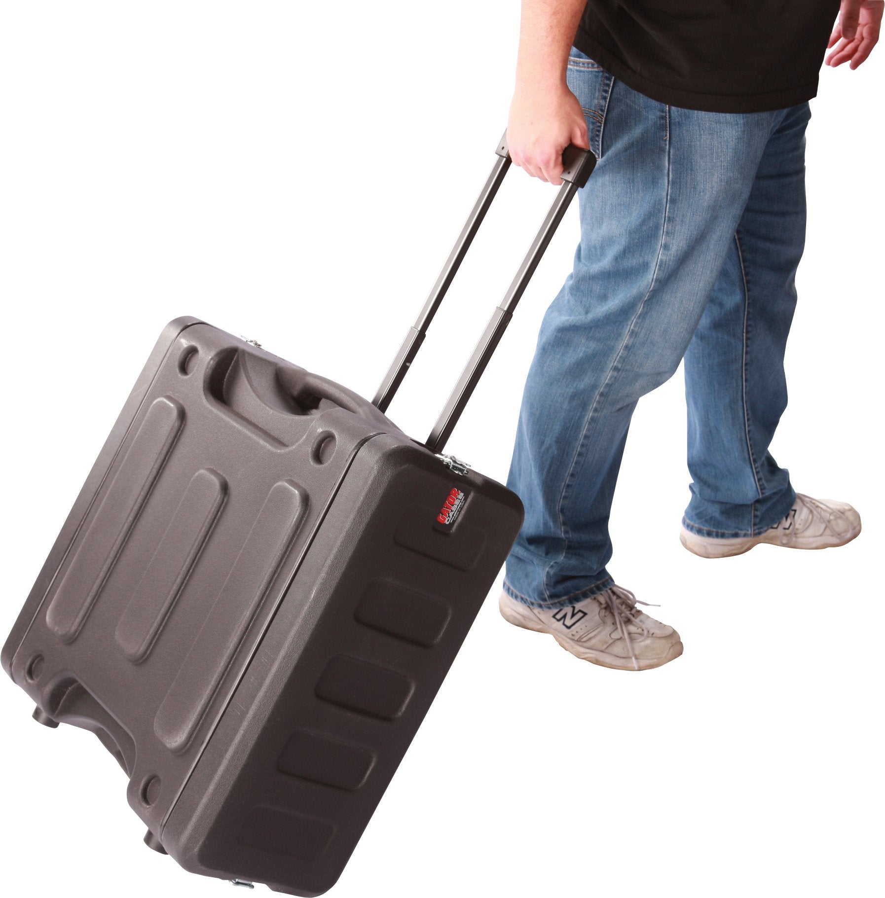 Gator Cases Pro Series 19'' Depth 8U Rolling Rack Case With Recessed Wheels, Black