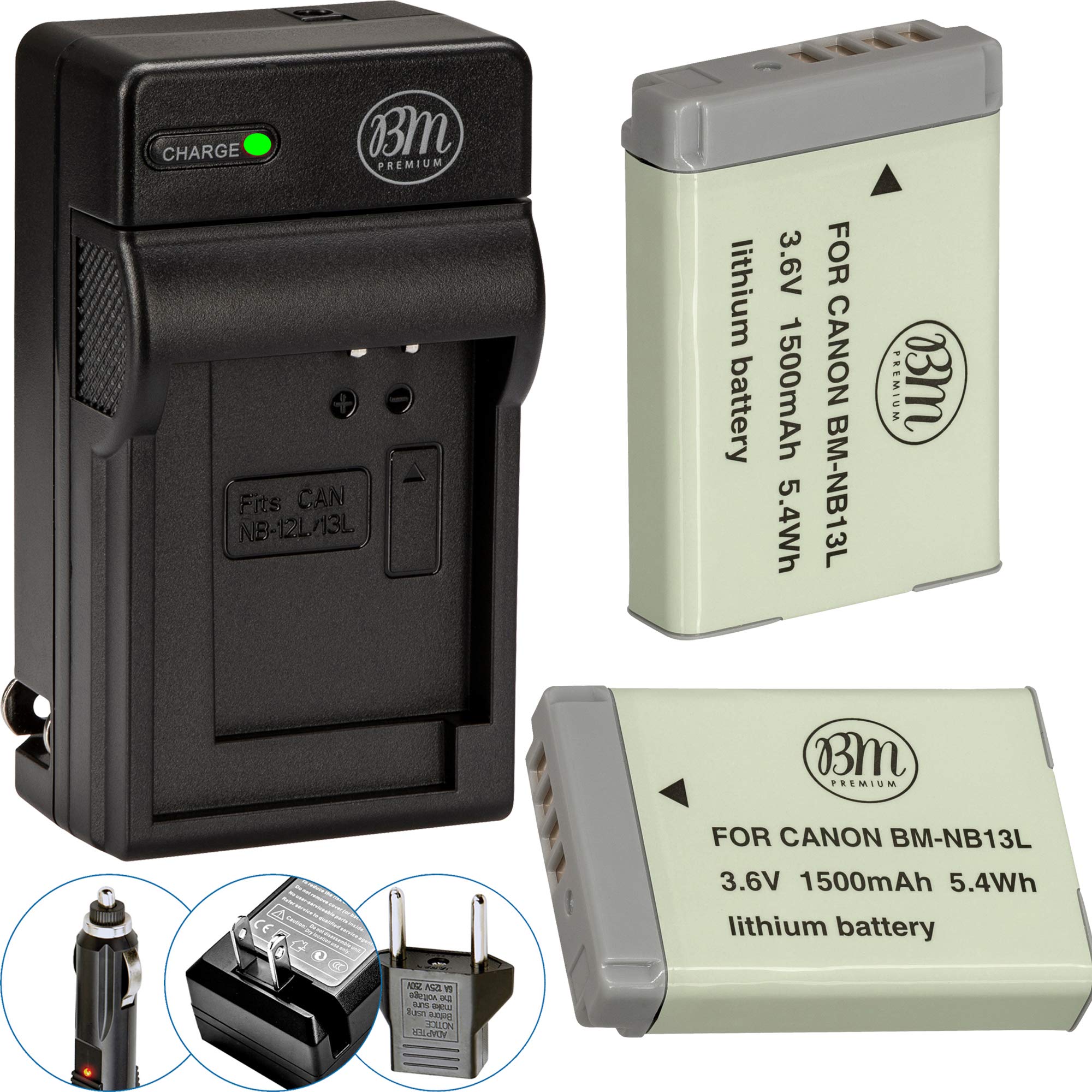 Bm Premium 2 Pack Of Nb 13L Batteries And Charger Kit For Canon Powershot Sx740 Hs, G1 X Mark Iii, G5 X, G5 X Mark Ii, G7 X, G7