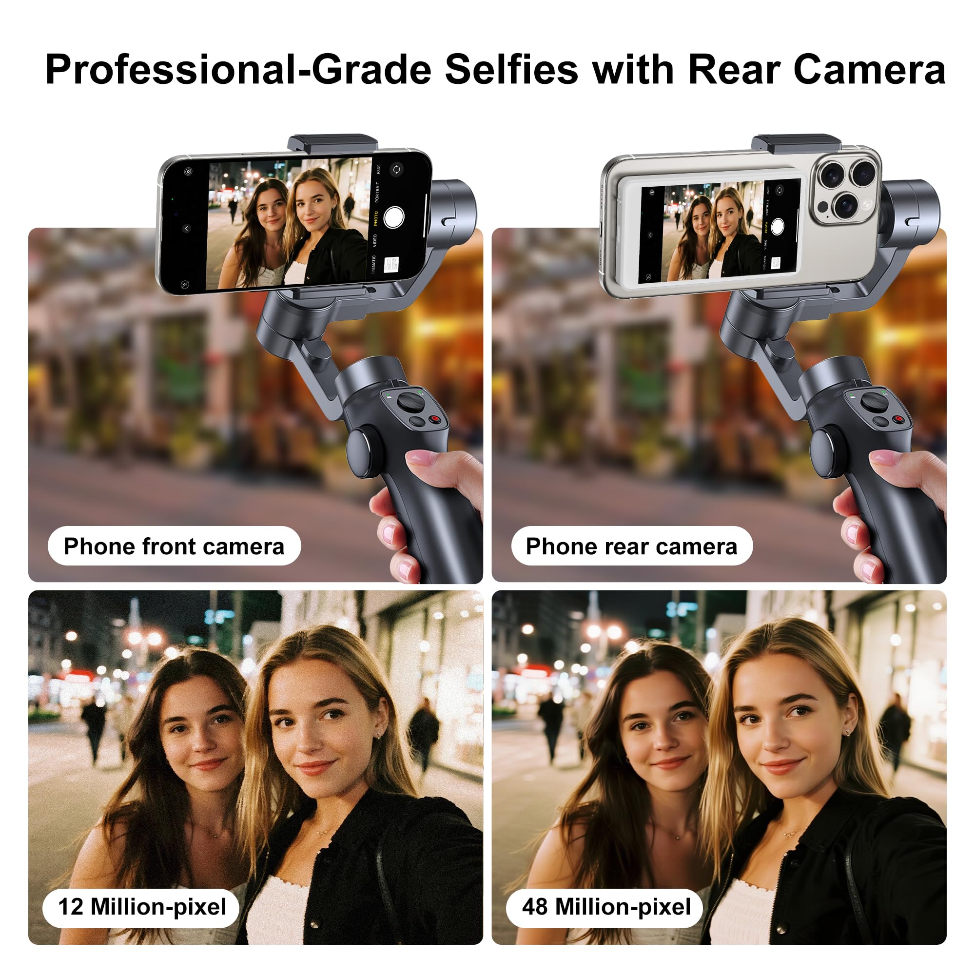 Selfie Monitor Screen For Iphone/Android,Magnetic Phone Vlog Selfie Screen With 1800Mah Battery&Bluetooth Remote,Wireless Back C