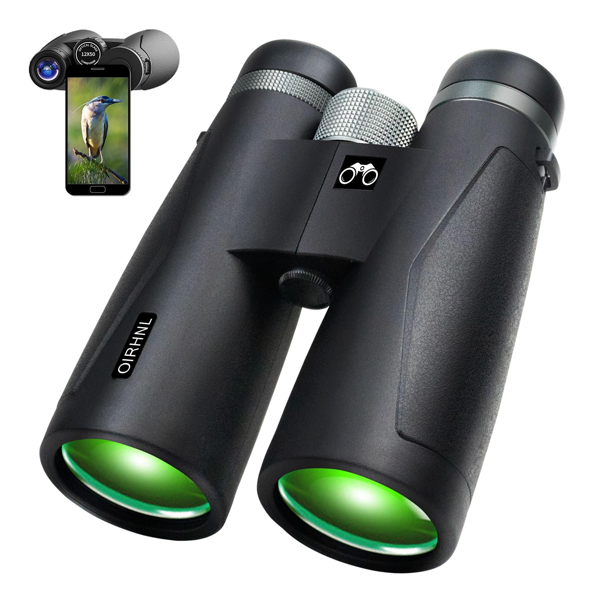 Oirhnl 12X50 Hd Binoculars For Adults High Powered,Large View Lightweight Waterproof Binoculars With Clear Low Light Vision For