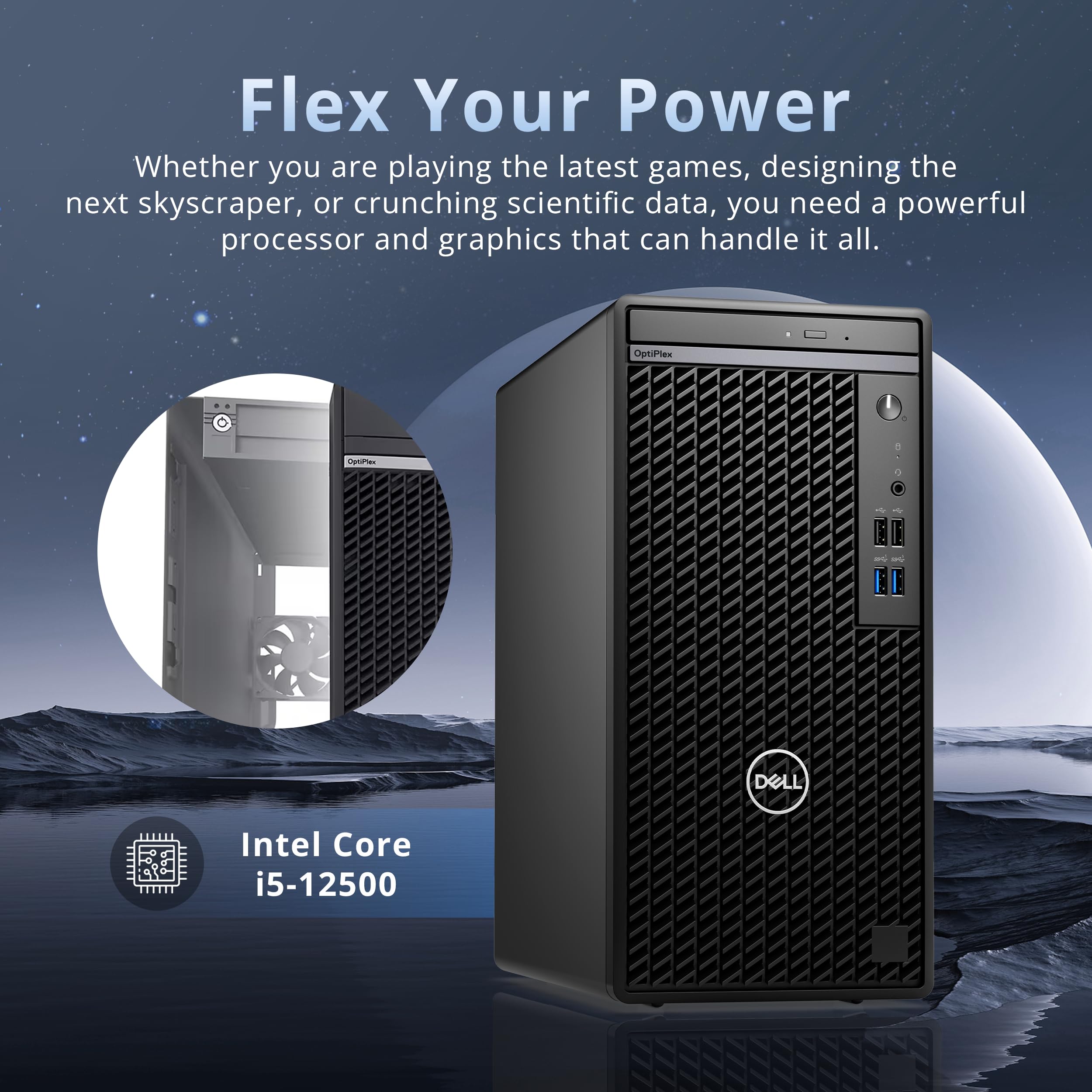 Dell Optiplex 3000 Full Size Tower Business Desktop, Intel Core I5-12500 Processor, 16Gb Ddr4 Ram, 512Gb Pcie Ssd, Dvdrw, Ethern