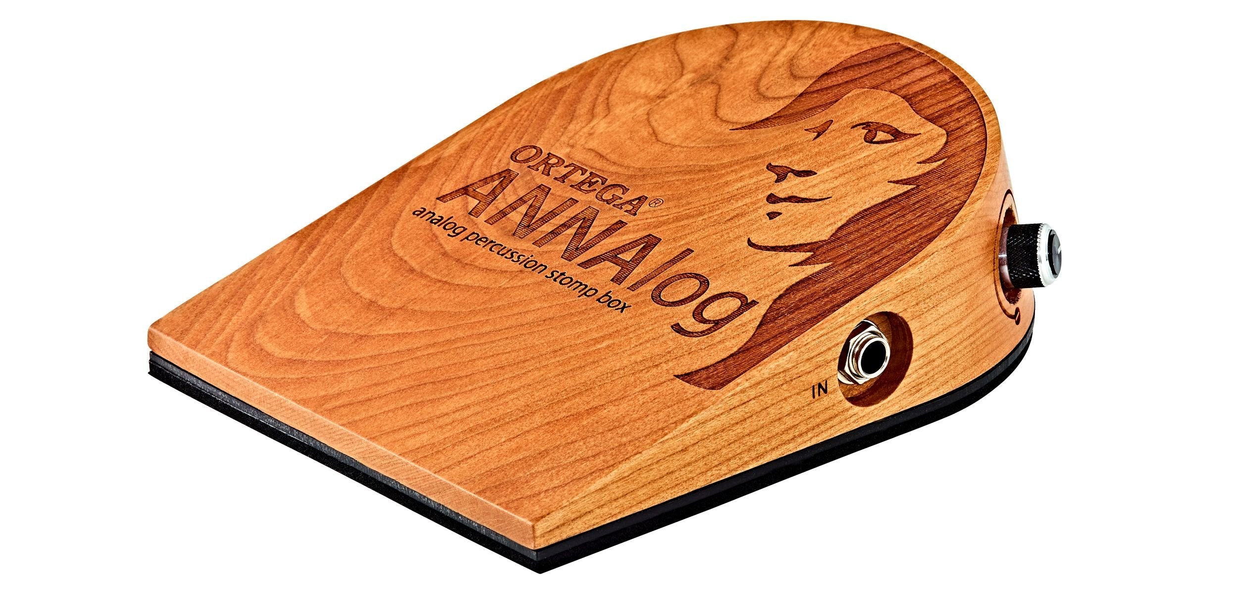 Ortega guitars Analog Singer-Songwriter Stomp Box with Built-in Passive Piezo for Kick Sound, Natural (ANNALOg)