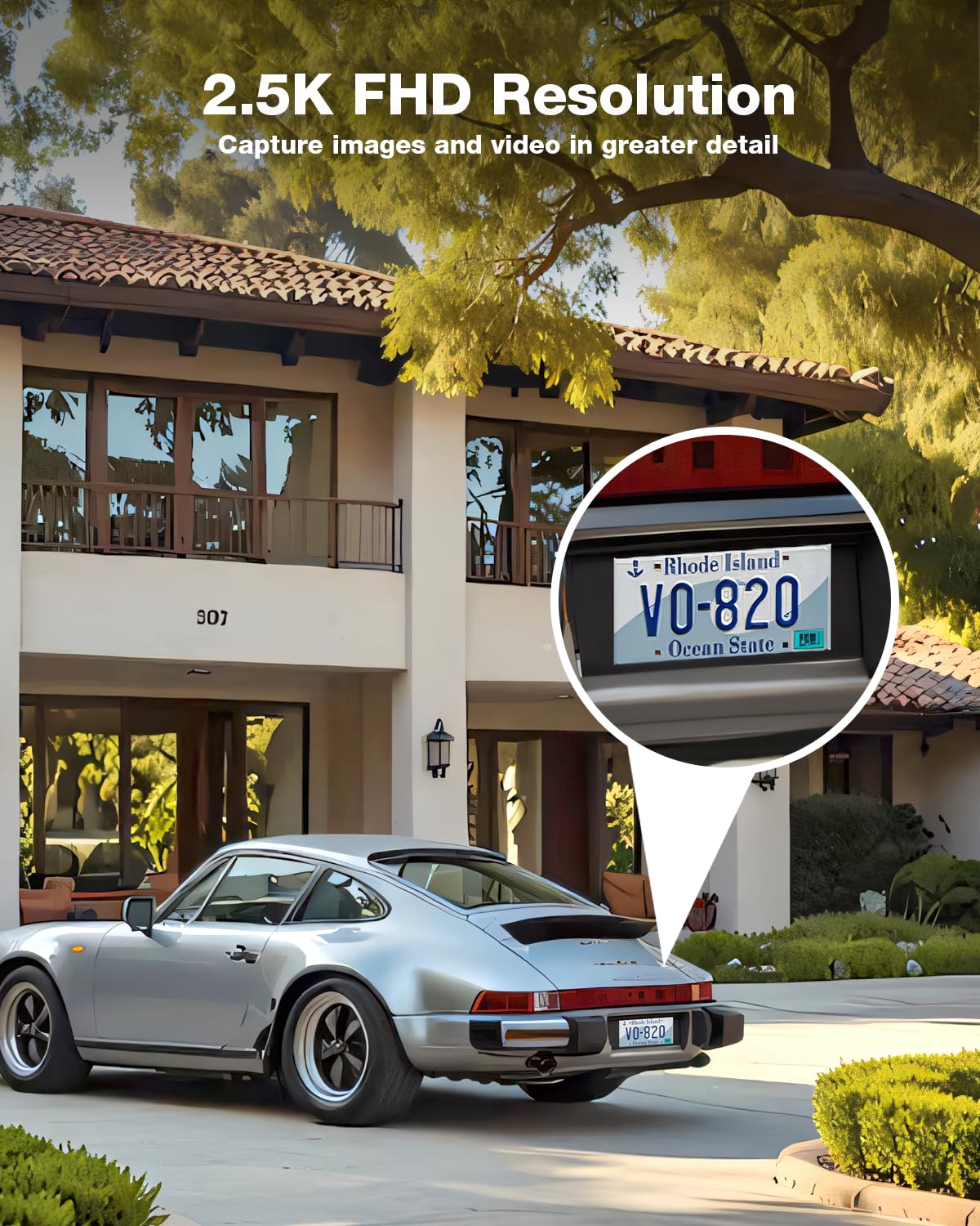 Maezoe Floodlight Camera Wired   Outdoor Smart Security Cameras, 360 Coverage, 3D Motion Detection, 2000 Lumens, 2 Way Audio, 2.