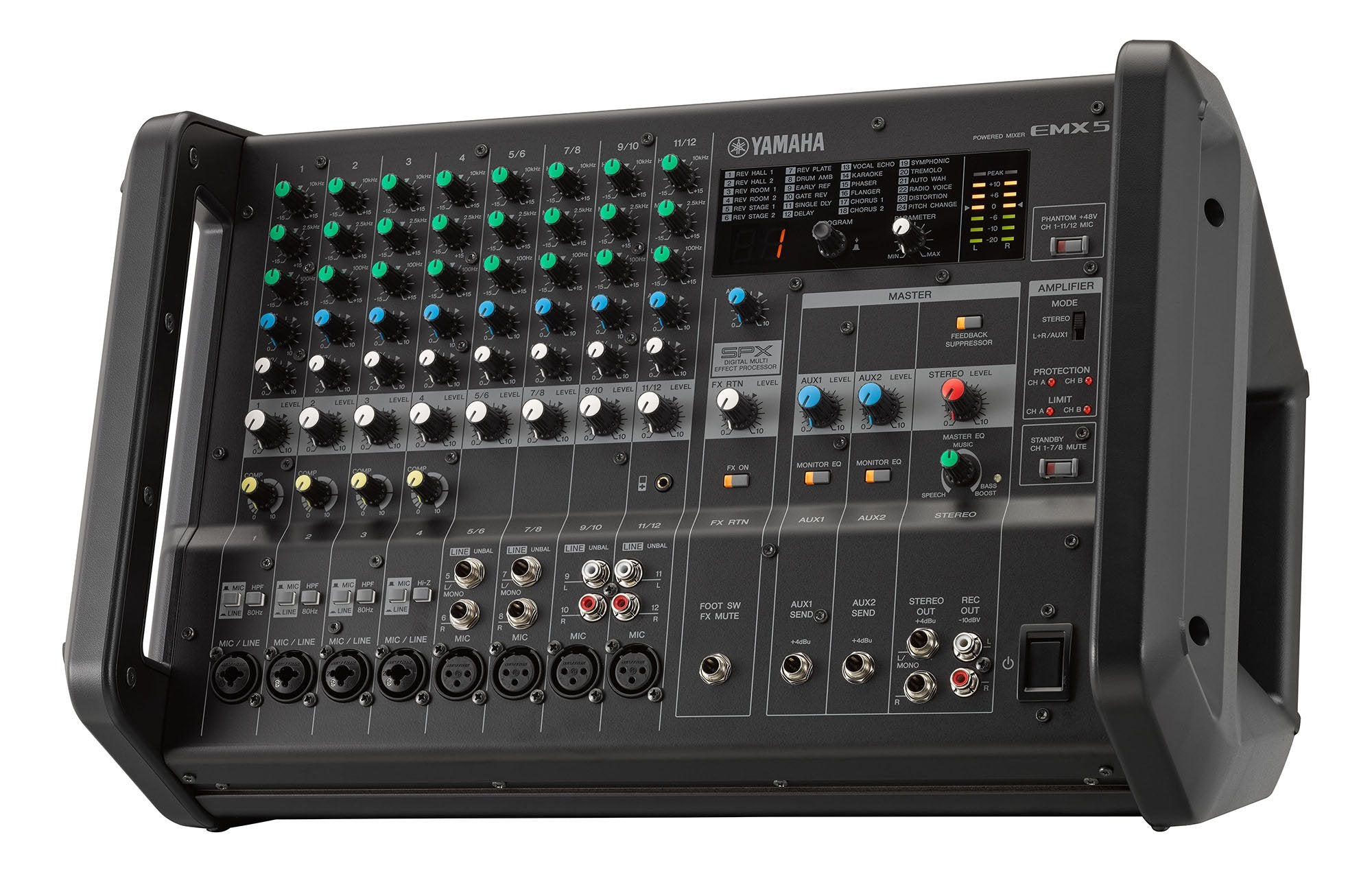 Yamaha Emx5 12-Input Stereo Powered Mixer W/ Dsp Effects , Black