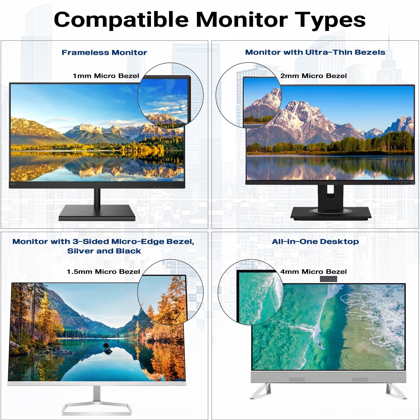Filmext [2023 Upgrade Computer Privacy Screen Shield For 23 Inch 16:9 Frameless Monitor, Anti Spy Blue Light Filter, Bubble Free