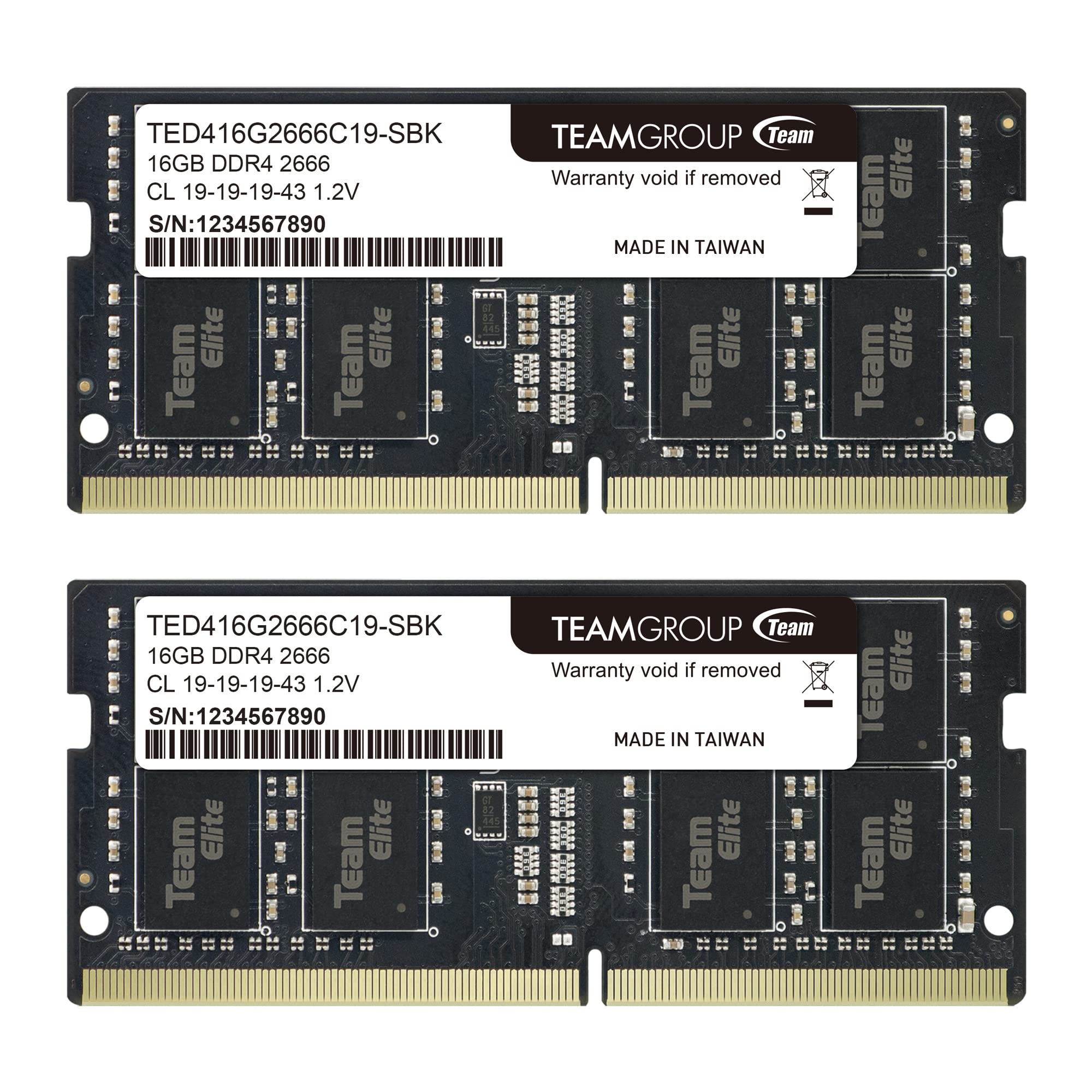 Teamgroup Elite Ddr4 32Gb Kit (2 X 16Gb) 2666Mhz Pc4 21300 Cl19 Unbuffered Non Ecc 1.2V Sodimm 260 Pin Laptop Notebook Pc Comput