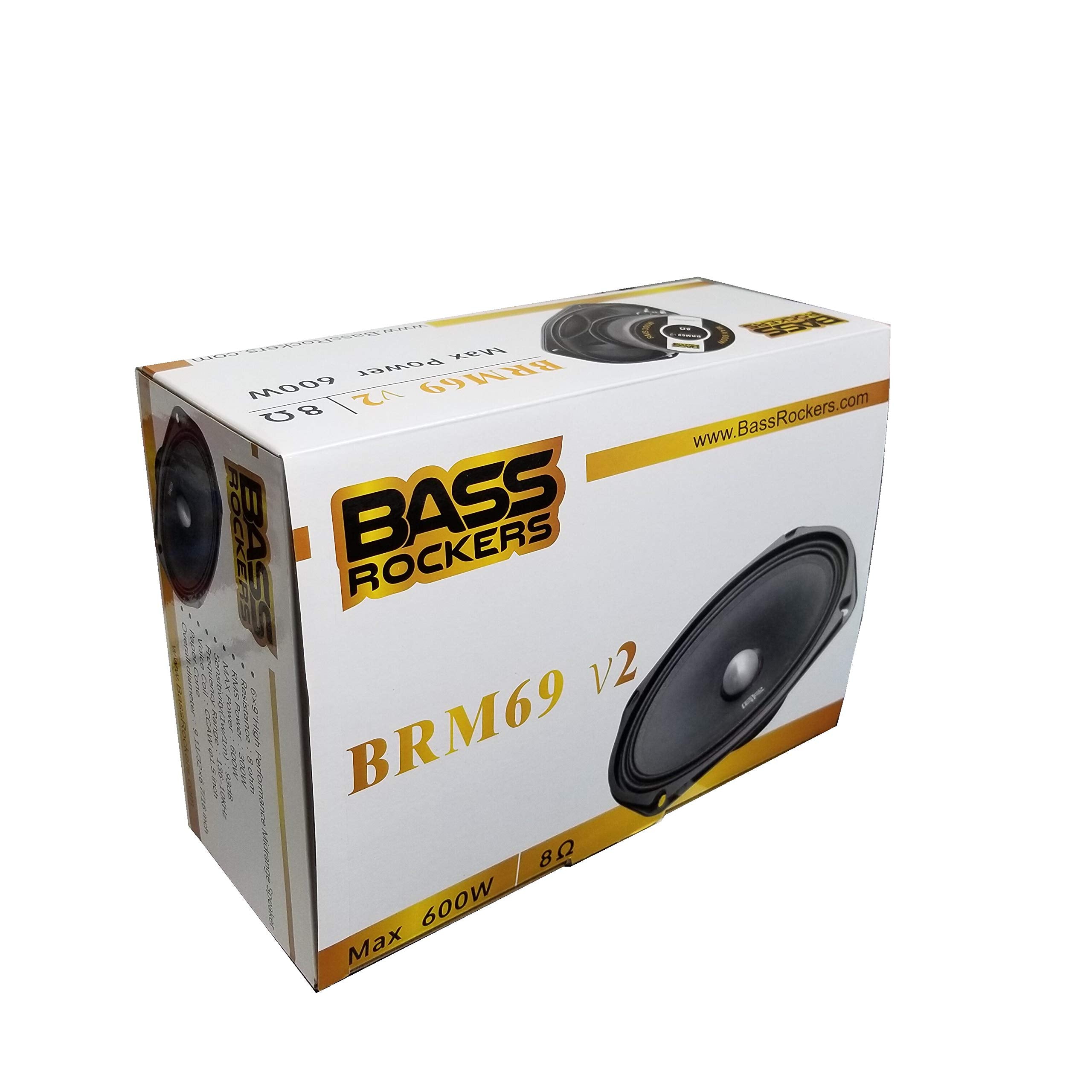 Bass Rockers Brm69V2 One 6X9'' High Performance 8 Ohm, 300W Rms, 600W Max Premium Quality Audio Midrange Car Speaker