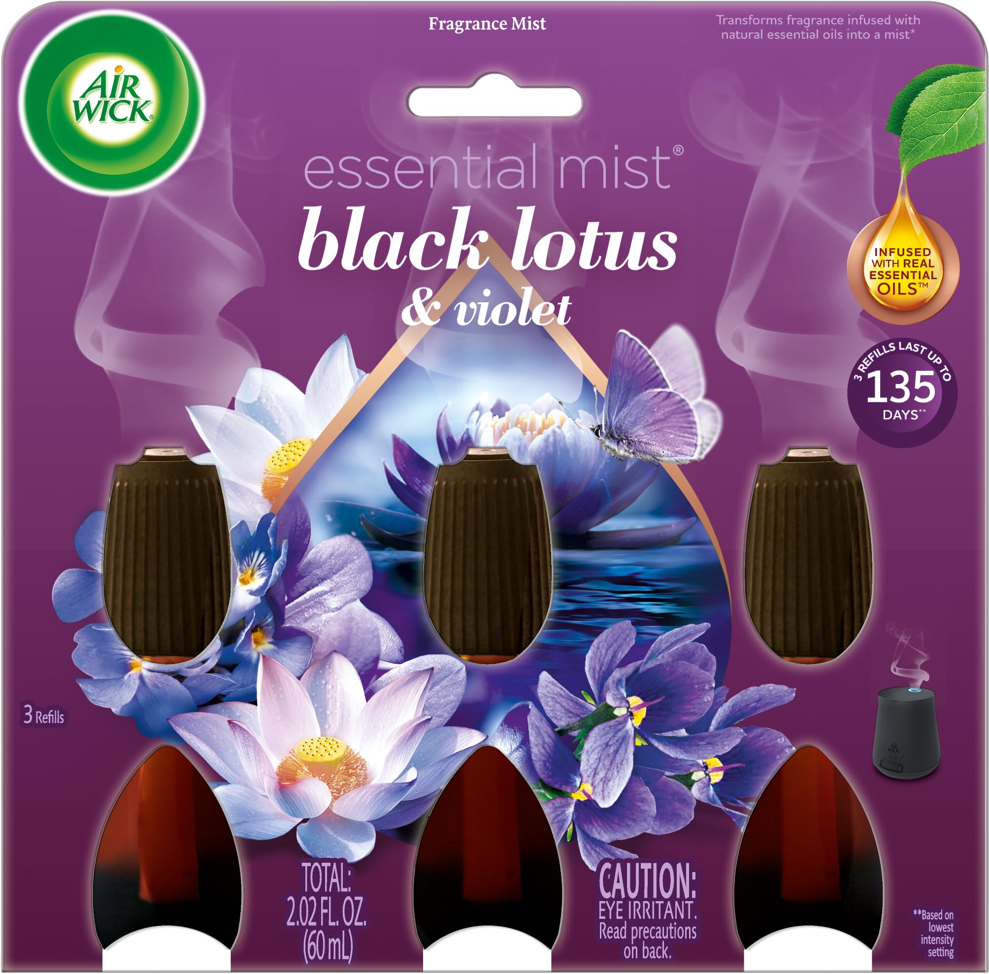 Air Wick Essential Mist   Triple Refill Black Lotus & Violet 3 Ct.