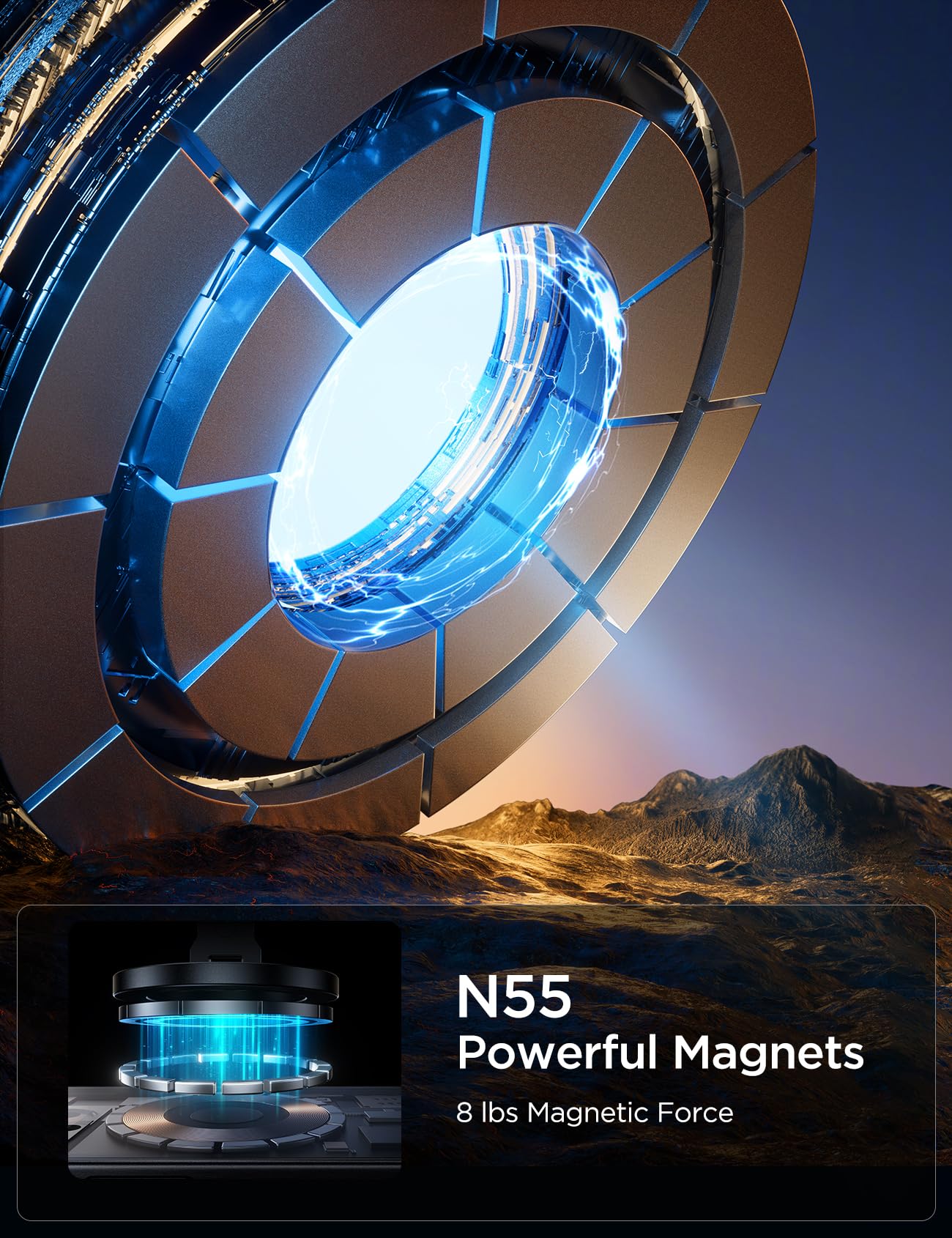 Joyroom Fits Iphone 16/16 Pro Max Magsafe Car Mount, [All Metal & 360 Adjustment] Magnetic Phone Holder For Car With N55 Strong