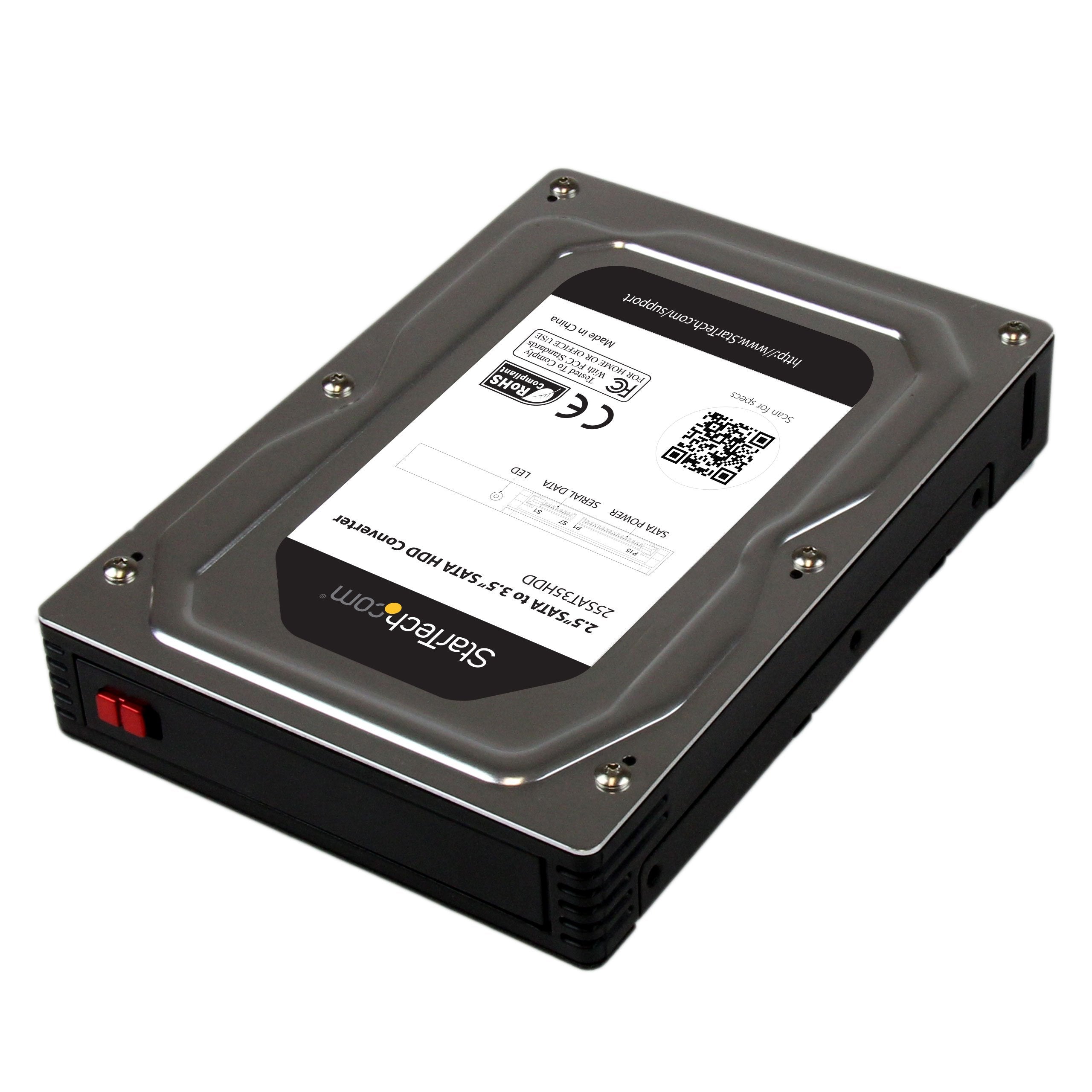 StarTech.com 2.5 to 3.5 SATA HDD/SSD Adapter Enclosure - External Hard Drive Converter with HDD/SSD Height up to 12.5mm (25SAT35