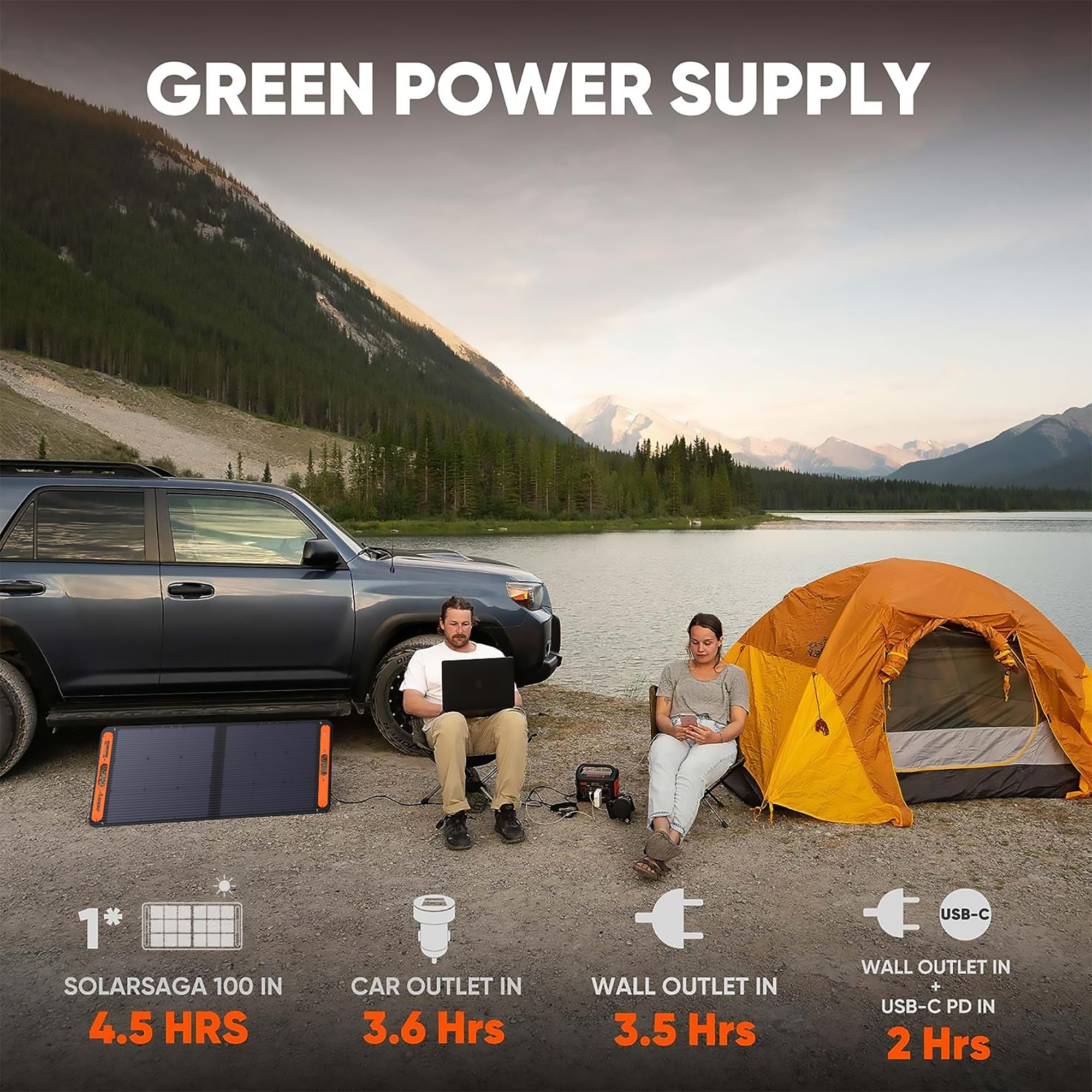 Jackery Solar Generator 300, 293Wh Backup Lithium Battery With 1Xsolar Panel Solarsaga 100W, 110V/300W Pure Sine Wave Ac Outlet