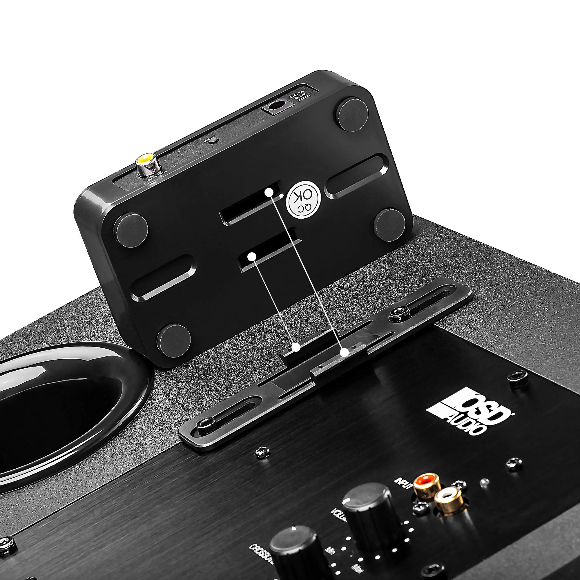 OSD Wireless 5.8G Subwoofer Transmitter/Receiver Kit Dual Source, Diversity Antennas and Brackets Nero WSA