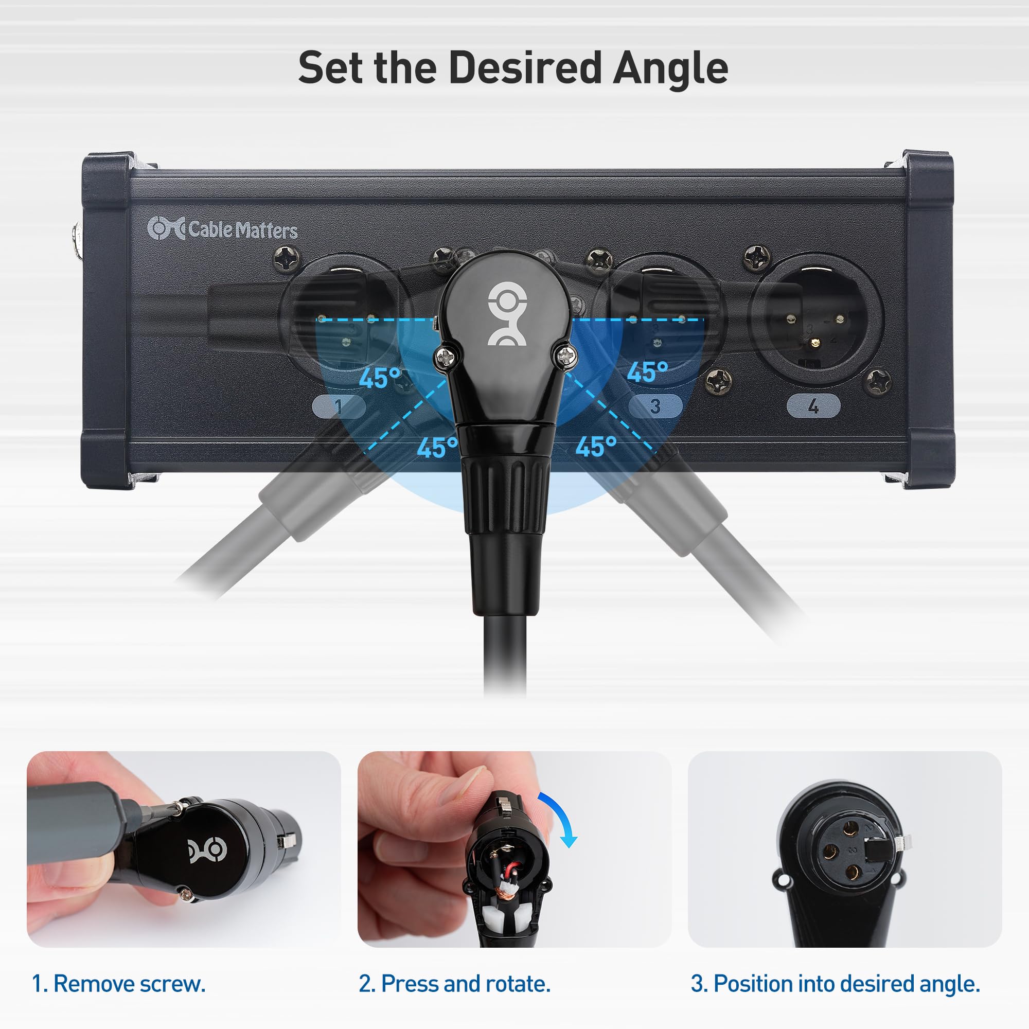 Cable Matters 2 Pack Long Right Angle Xlr Cable, Xlr Microphone Cable 15 Feet, Oxygen Free Copper (Ofc) Xlr Right Angle Cable, M