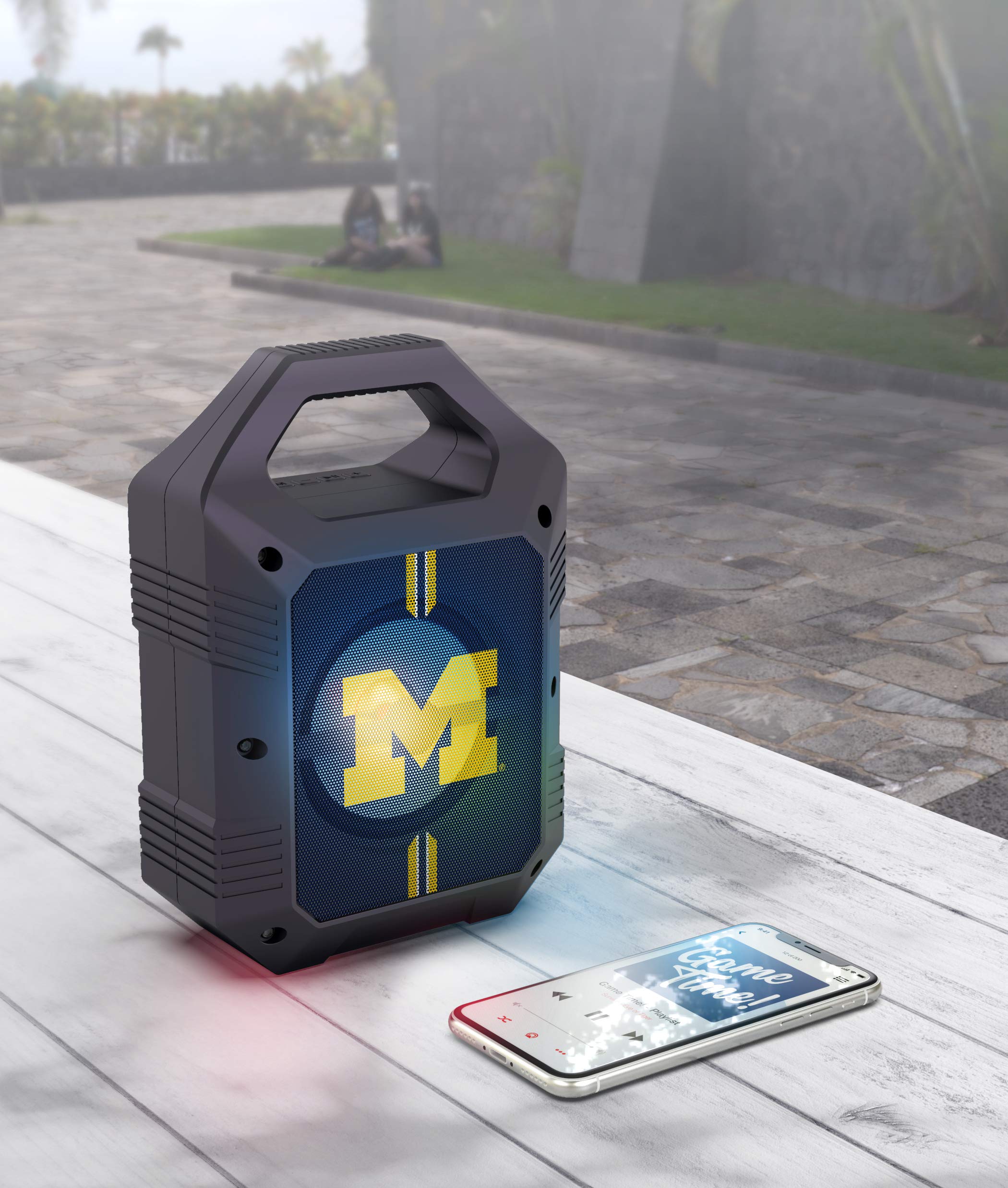 Soar Ncaa Shockbox Xl Led Wireless Bluetooth Speaker, Michigan Wolverines