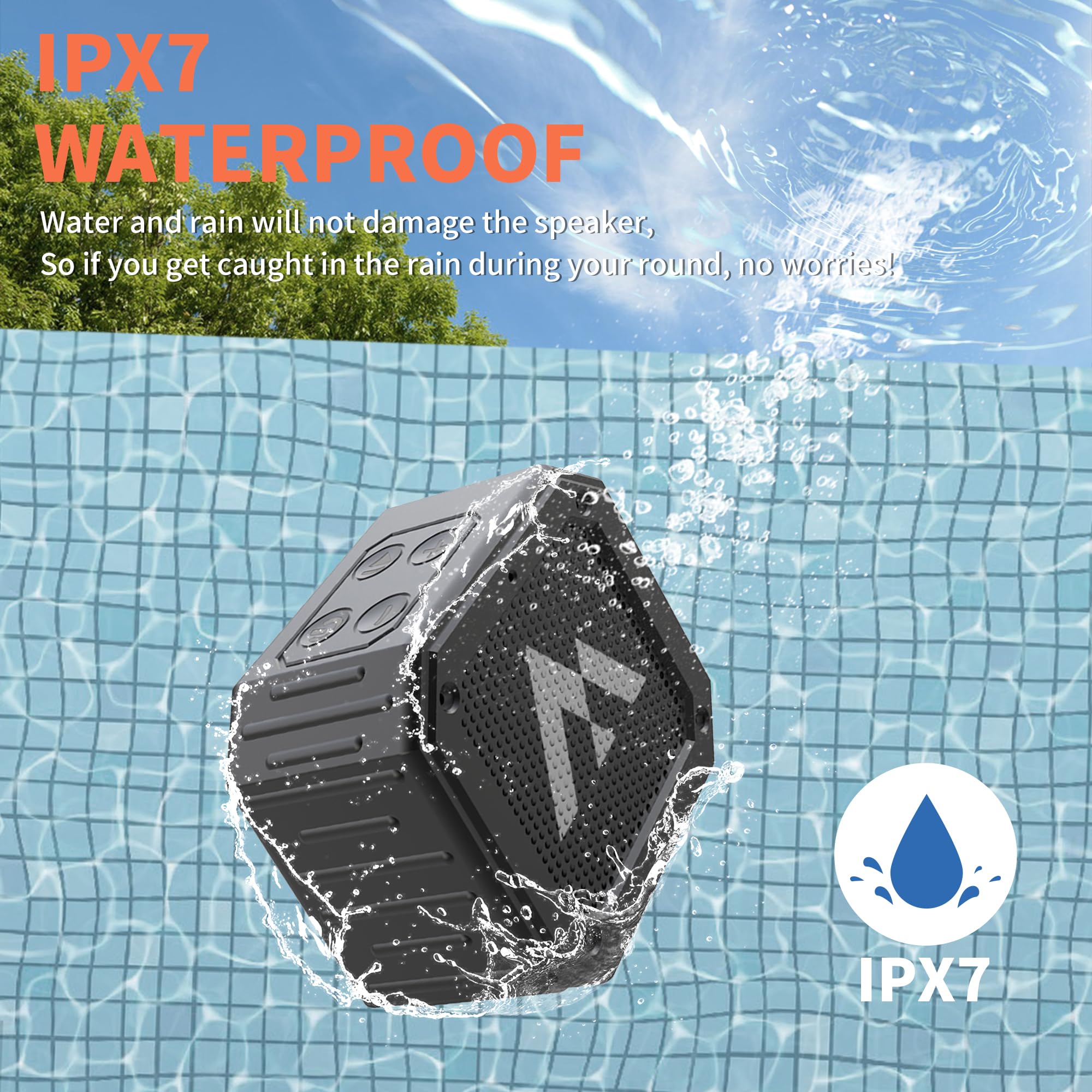 Magolfin Magnetic Golf Speaker With Storage Case, Ipx7 Portable Golf Cart Speaker 24H Playtime, 18W Loud Stereo Sound Magnetic B