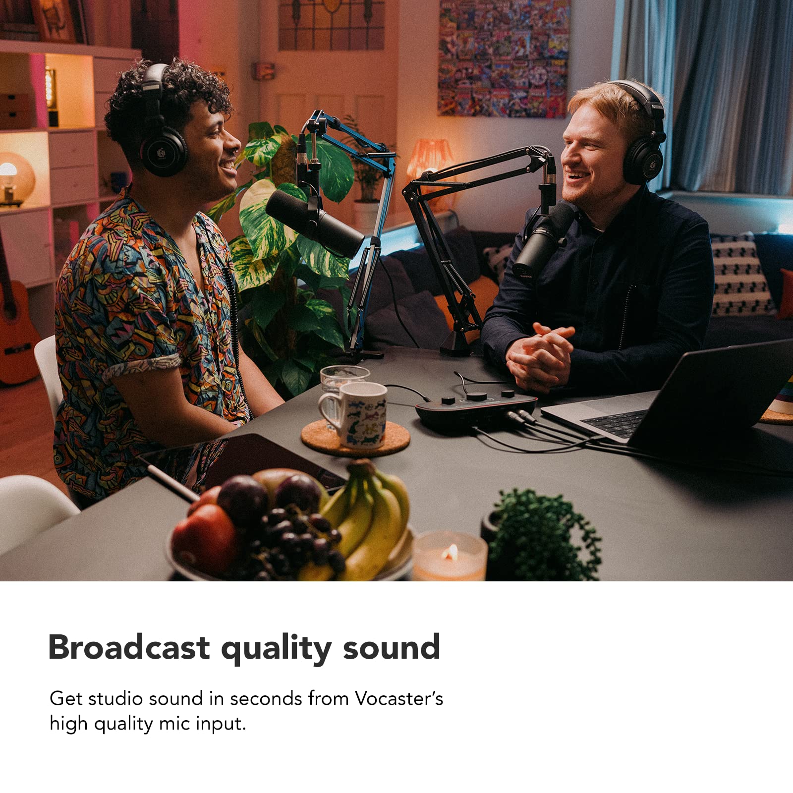 Focusrite Vocaster Two   Podcasting Interface For Recording Host And Guest. Two Mic Inputs And Two Headphone Outputs, With Auto