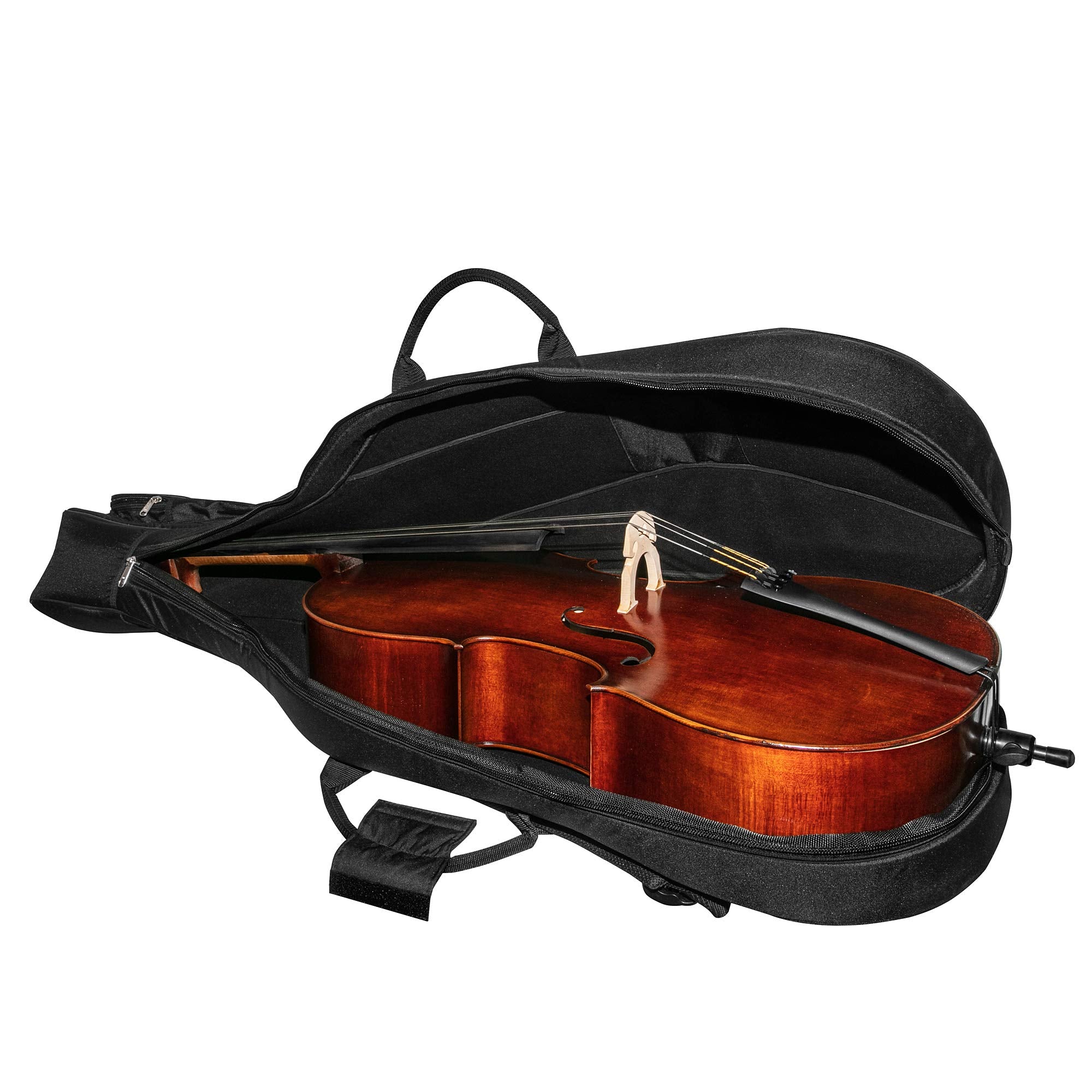 Mi&Vi Cb-5005 Travel Cello Soft Case Gig Bag (1/4 Size) With Multiple Pockets And Adjustable Backpack Straps | Thick 20Mm Paddin