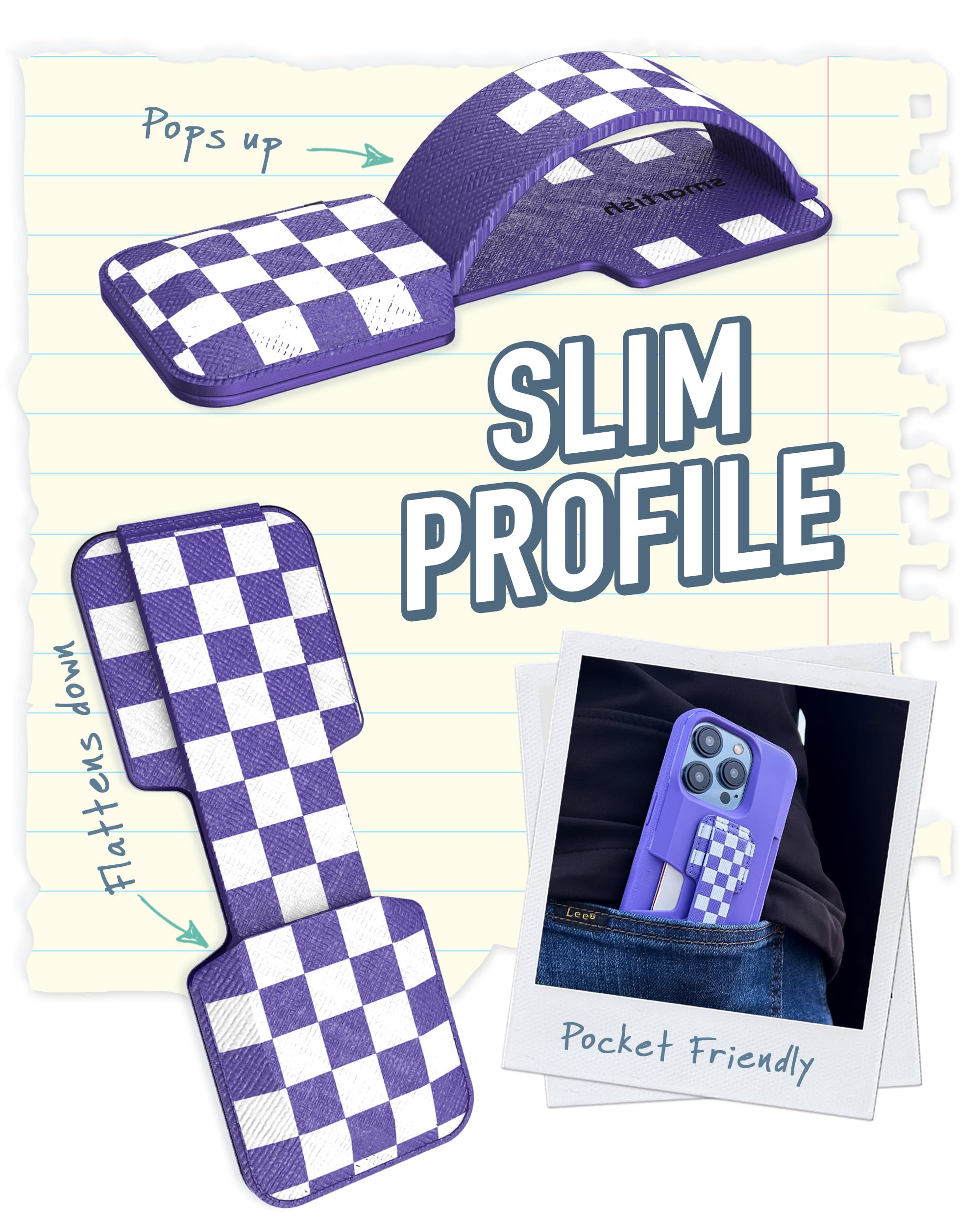 Smartish Phone Grip Loop   Prop Tart   Pop Out Finger Strap And Holder With Kick Stand [Compatiable With All Iphone And Android