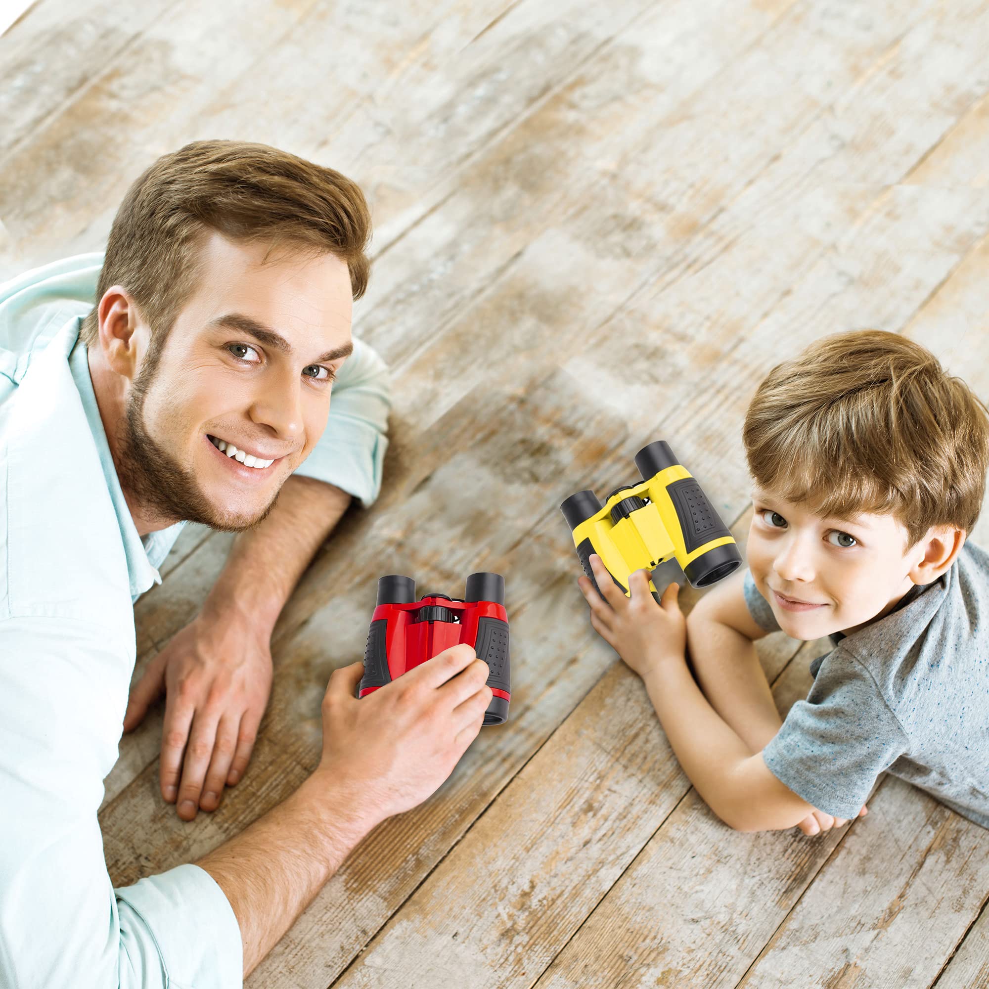 Cagemoga 4 Pieces Kids Binoculars Set Compact Binoculars For Kids Adults Mini Pocket Lightweight Binocular For Bird Watching Out