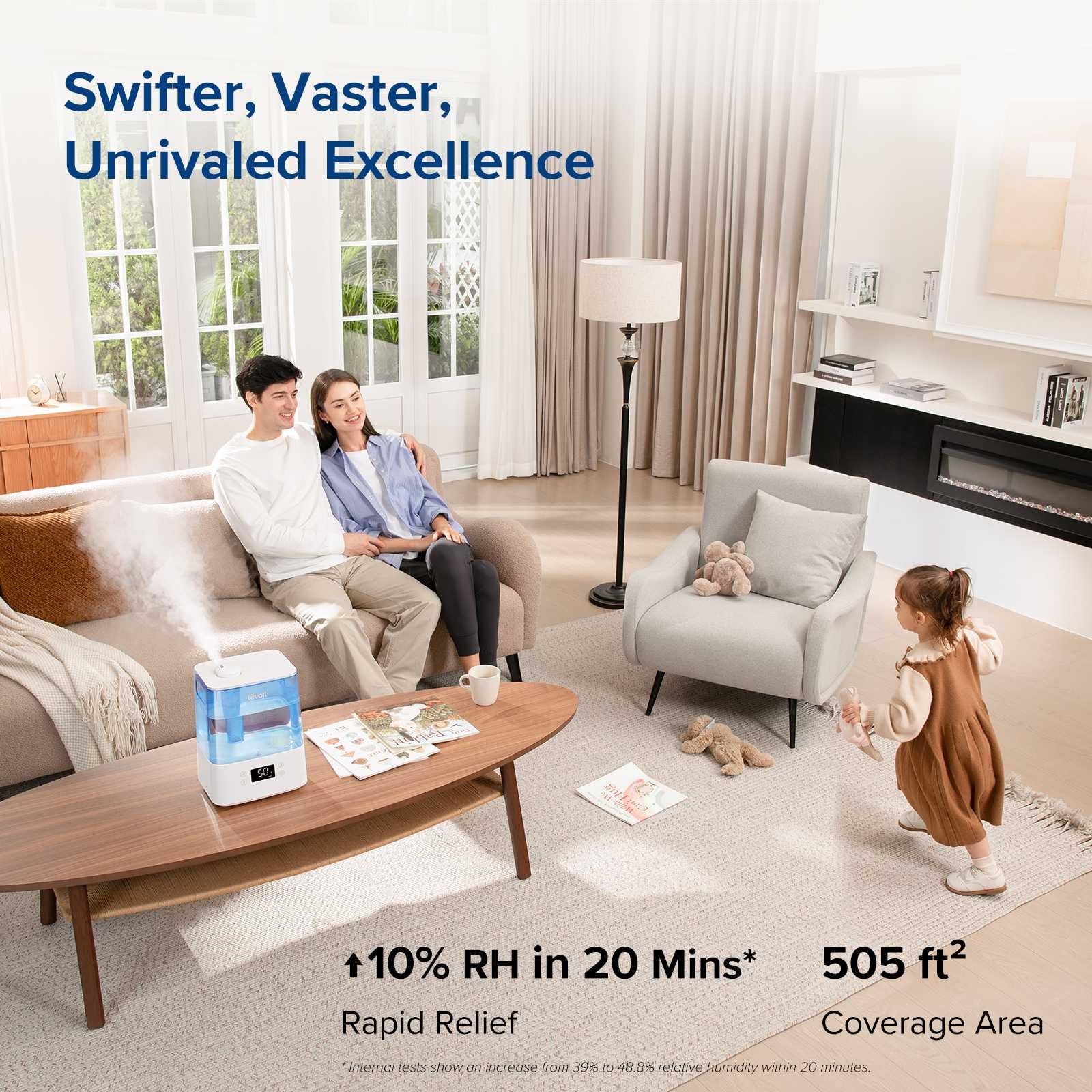 Levoit Classic300S Ultrasonic Smart Top Fill Humidifier, Extra Large 6L Tank For Whole Family, App & Voice Control, Essential Oi