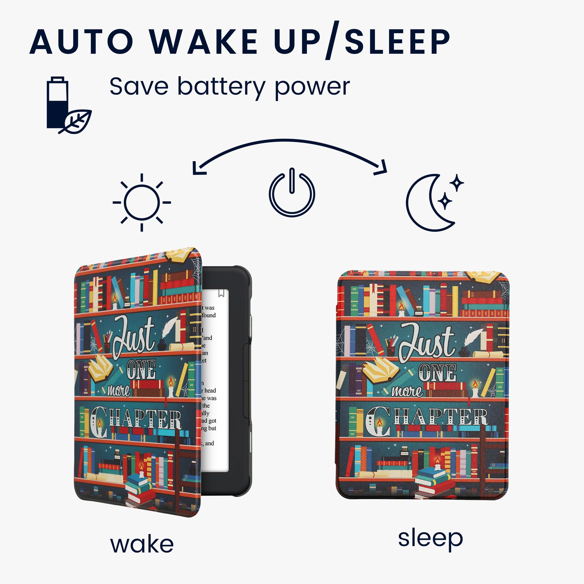 Kwmobile Case Compatible With Barnes & Noble Nook Glowlight 4 Plus Case   Ereader Cover   Library Motto Multicolor