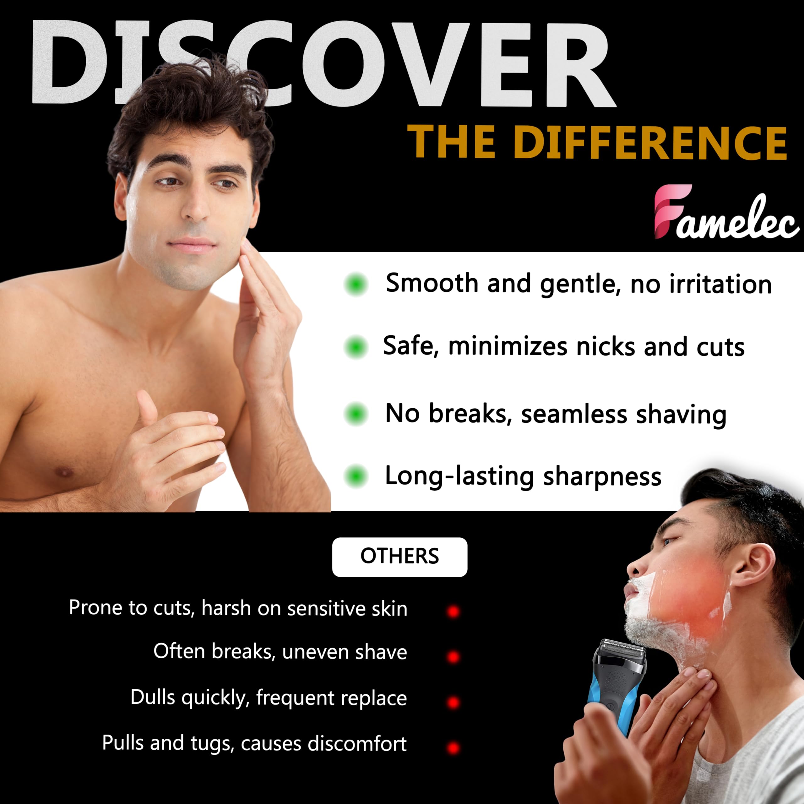 Famelec 2 Pack For Wahl Shaver Foil Replacement Professional 5 Star Series Finale Shaver, Fit For Wahl Super Close Shaver Replac