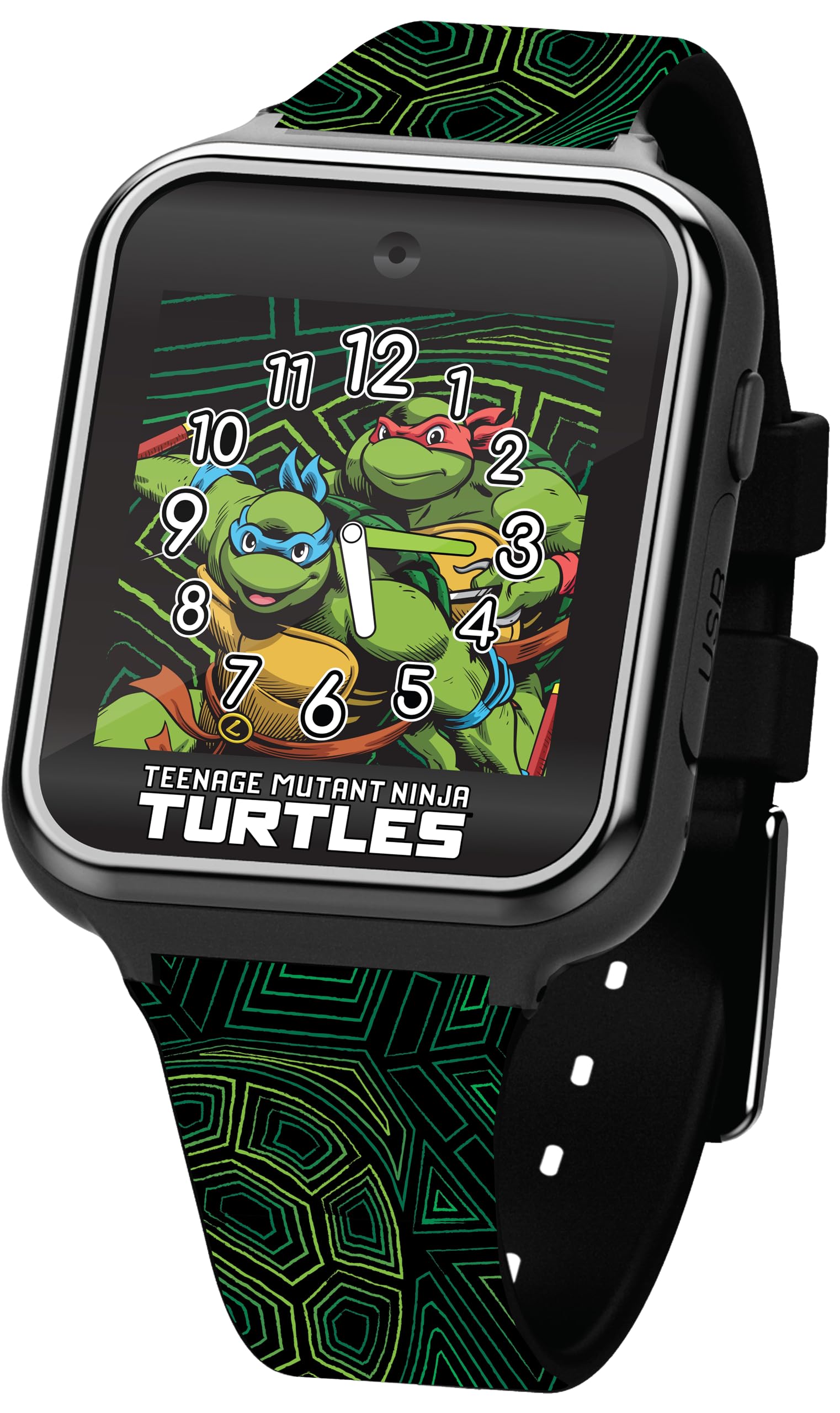 Accutime Teenage Mutant Ninja Turtles Kids Smart Watch With Selfie Camera, Video Recorder, Games, Stopwatch, Alarm, Calculator,