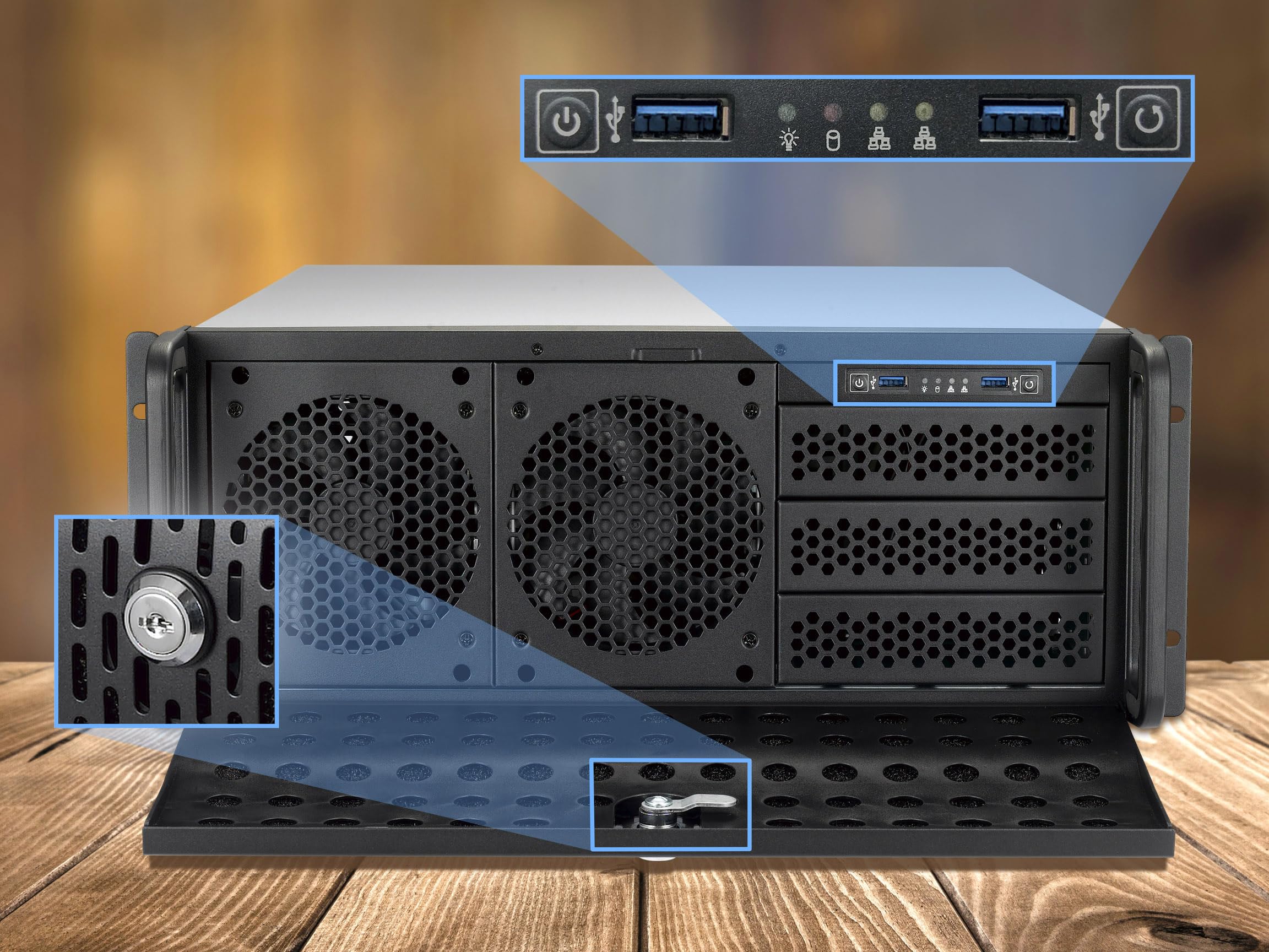 Rosewill 4U Server Chassis Rackmount Case | 8 3.5 Hdd Bays, 3 5.25 Devices | E-Atx Compatible | 5 Front 120Mm Fans, 2 Rear 80Mm