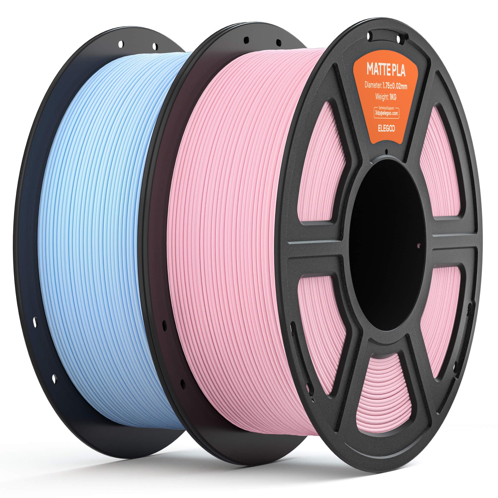 ELEGOO Matte PLA Filament 1.75mm Sakura Pink & Ice Blue 2KG, 3D Printer Filament High Precision, 2pcs 1kg Spool (2.2lbs) Fits fo