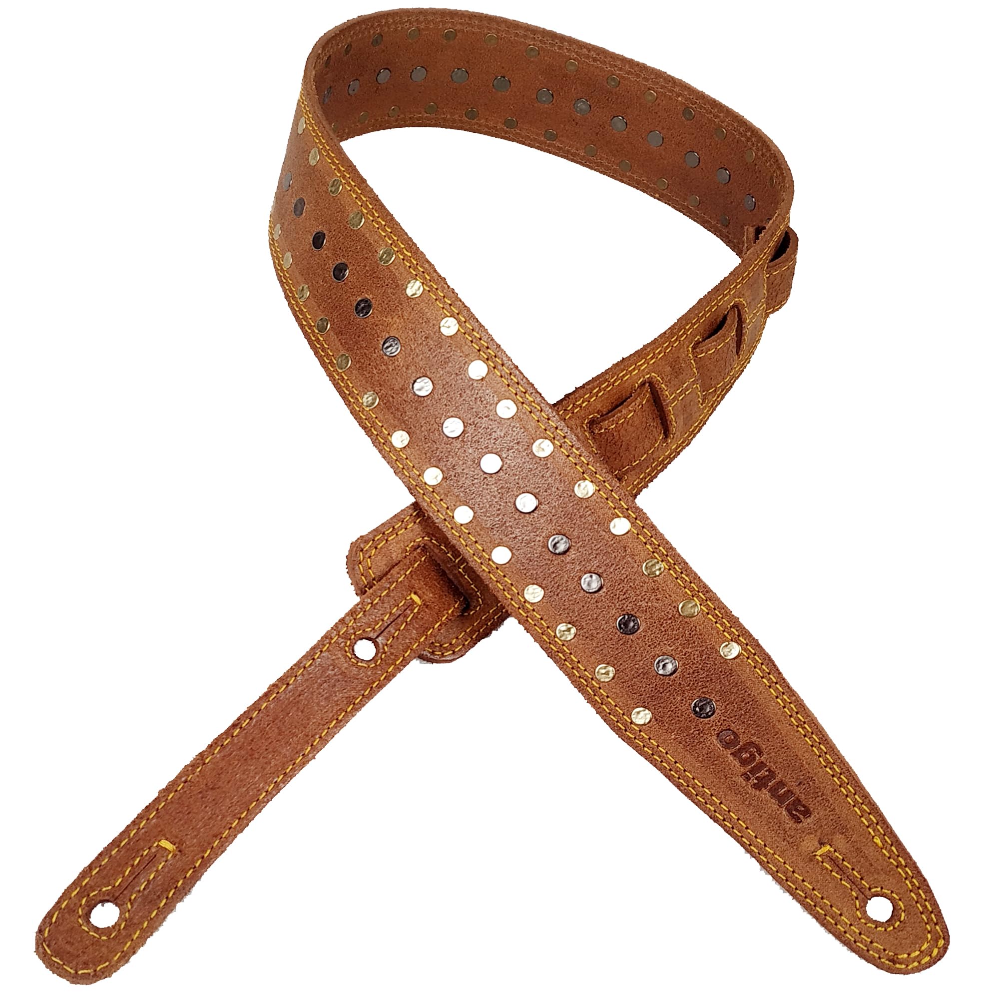 antigo Leather Guitar Strap for Acoustic,Bass,Banjo,Folk,Ukulele,Electric & Heavy Guitars Genuine Leather Guitar Belt with Metal