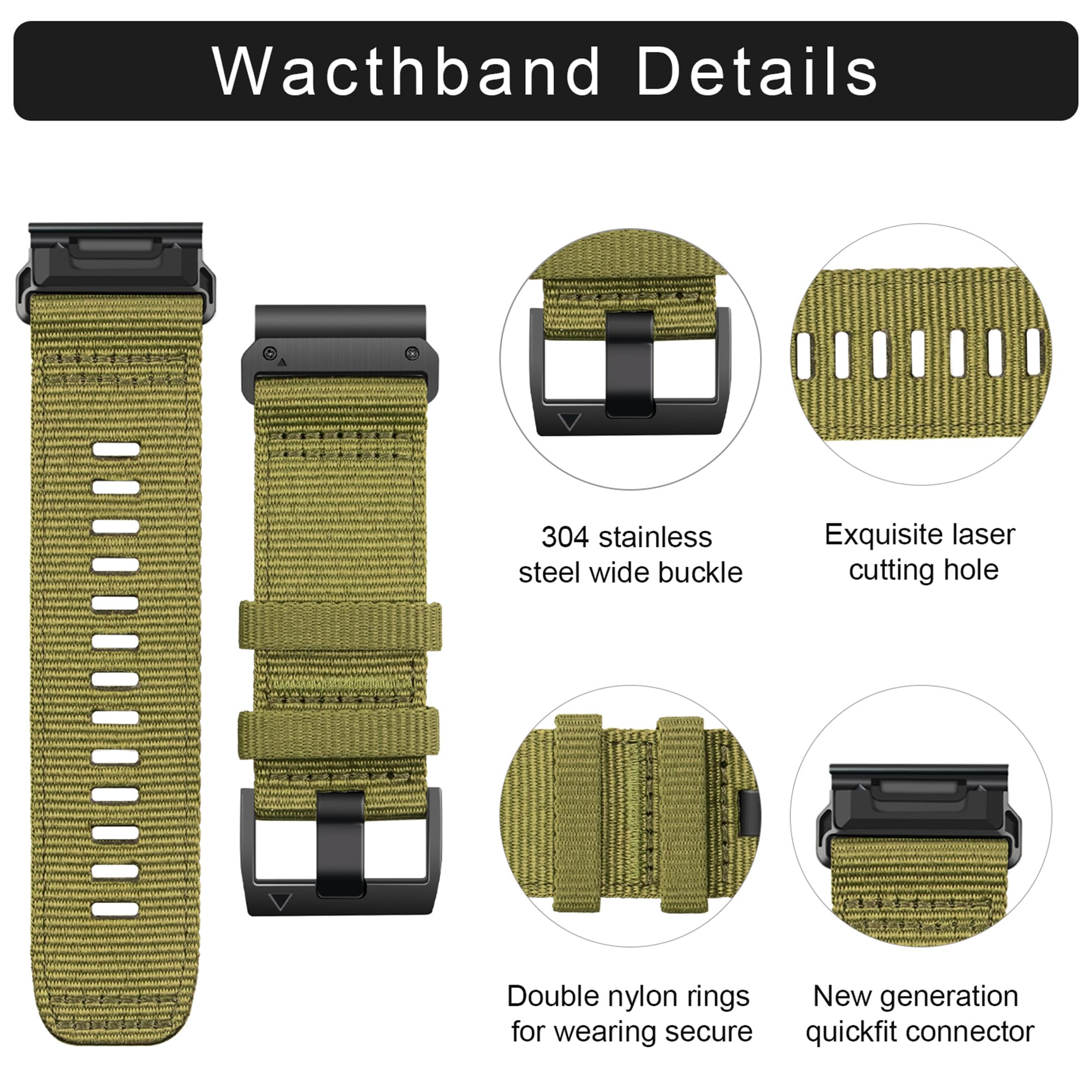Zeit Diktator 22Mm Quickfit Watch Bands Compatible With Garmin Fenix 8 47Mm/E 47Mm/7X Pro/7/6 Pro/5 Plus/Forerunner 965 955 945