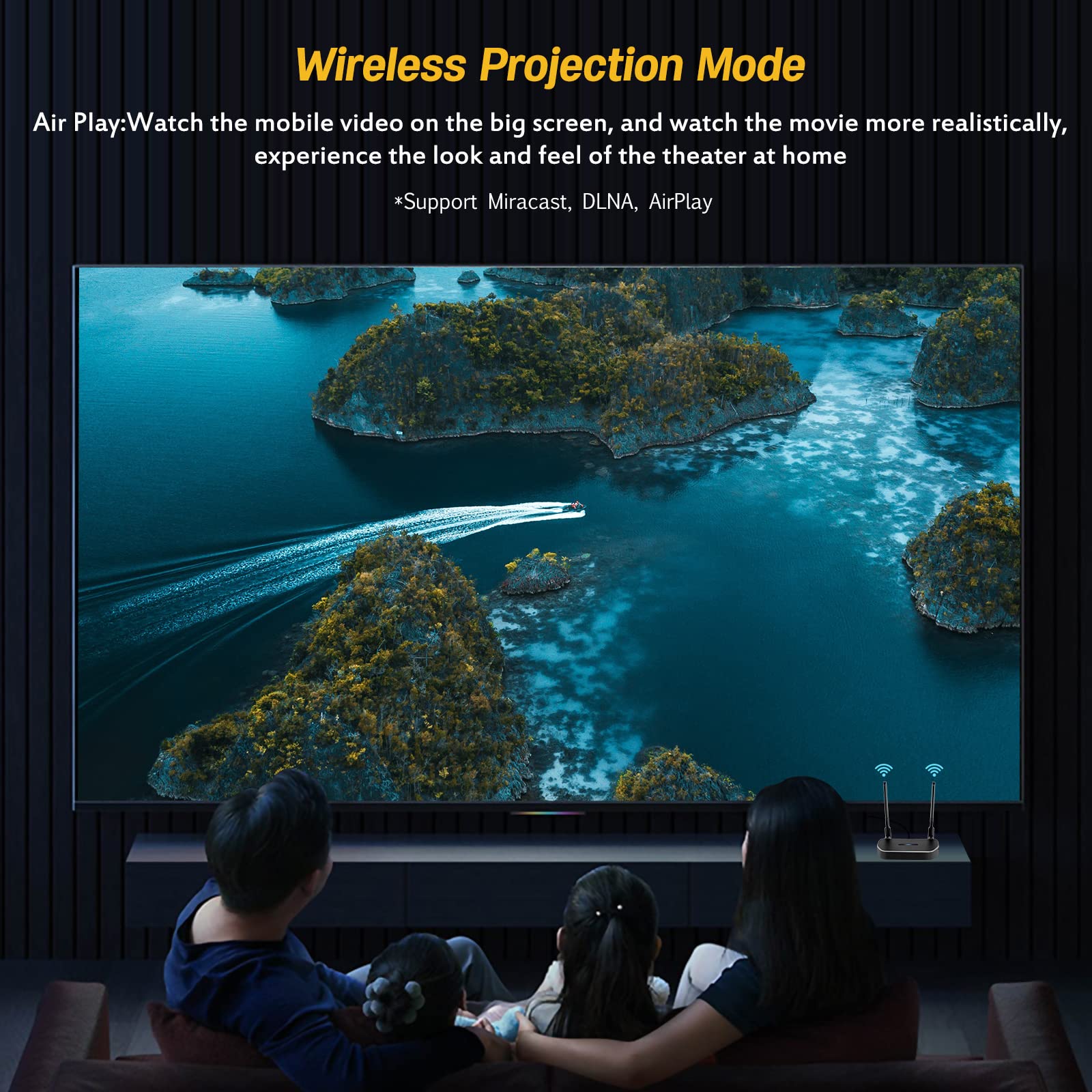 Wireless Hdmi Transmitter And Receiver 4K Kit.One Receiver And Two Transmitter Packages,Sender Switch At Will,Matching Distance