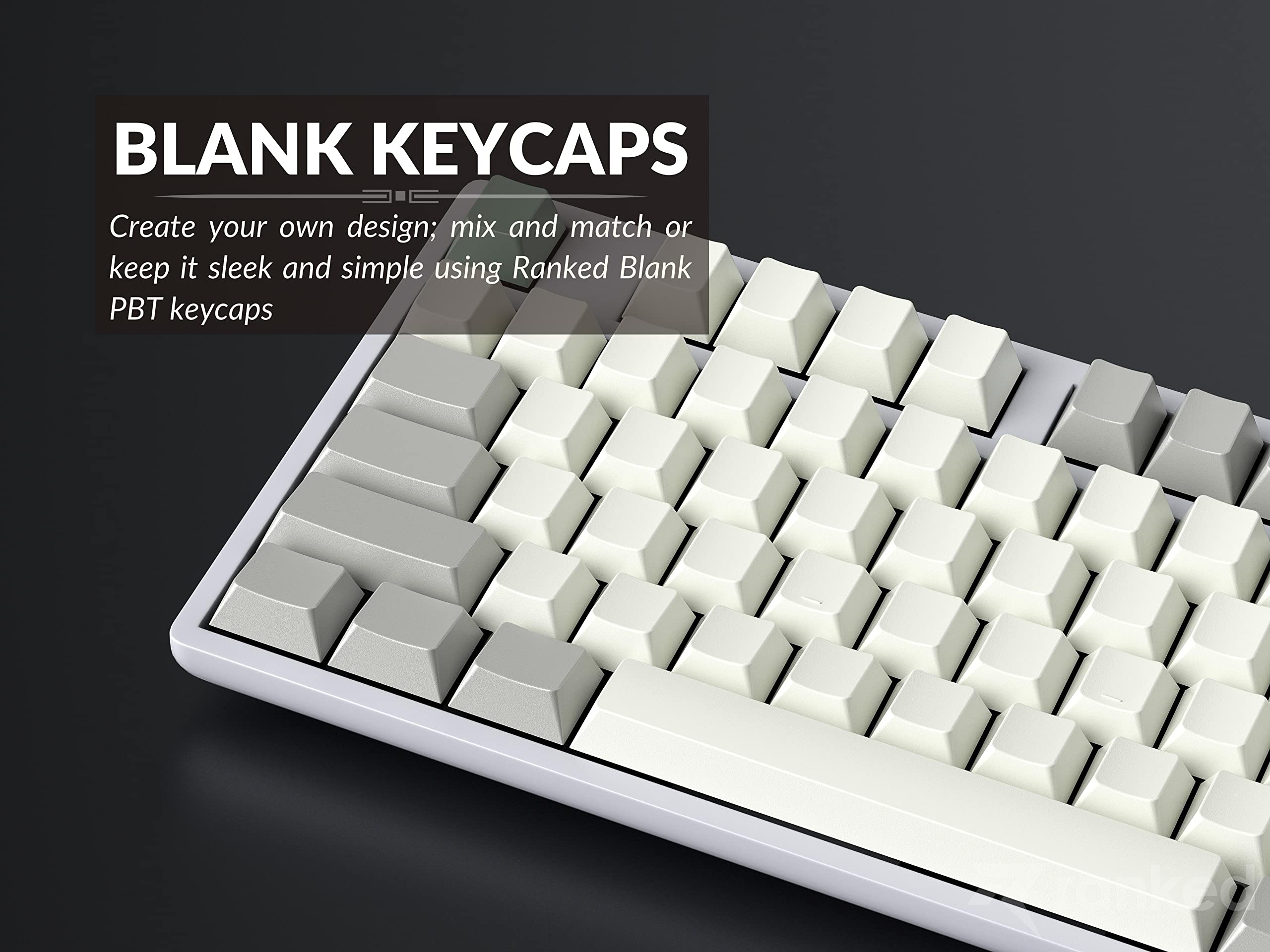 Ranked Blank Premium Keycap Set | 1.4 Mm Thick Pbt | Cherry Profile For Mechanical Keyboard (9009, 139 Keys)