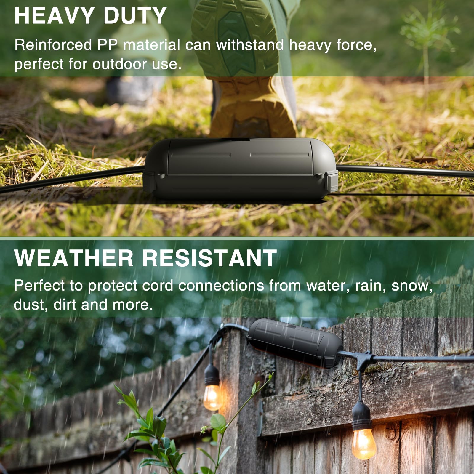 Flemoon [3 Pack] Outdoor Extension Cord Safety Cover With Waterproof Seal, Weatherproof Electrical Connection Box To Protect Out