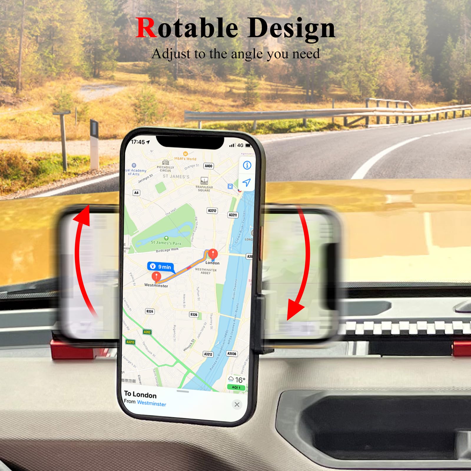 Jhd-Togo For Jeep Wrangler Bronco Dash Phone Holder, Phone Mount For Jeep Wrangler Jk Jl 2007-2023 Ford Bronco 2021 2022 2023 20