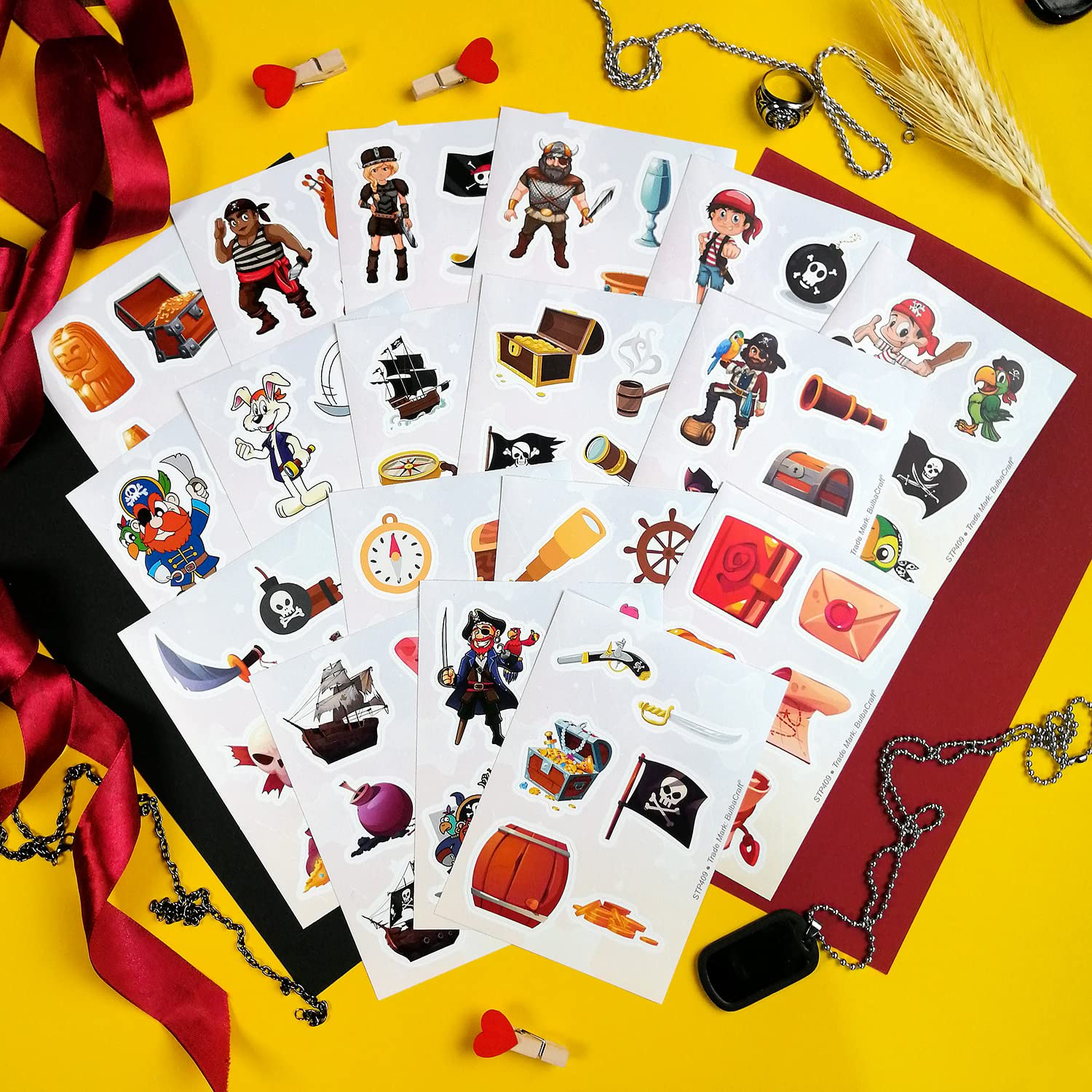 100Pcs Pirate Stickers, Pirate Skull And Crossbones Stickers, Pirate Party Favors, Pirate Party Decorations, Pirate Favors, Pira