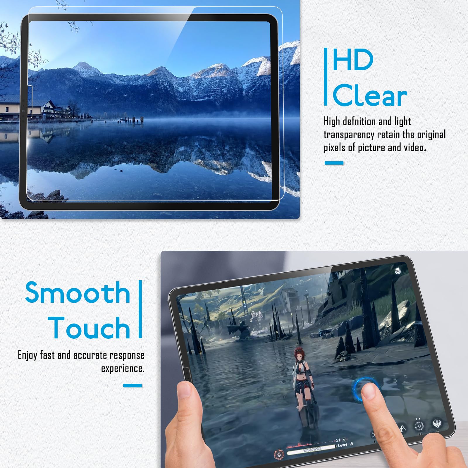 Mobdik Tempered Glass Screen Protector Compatible With Ipad Pro 12.9 Inch (2022 & 2021 & 2020 & 2018) [Ultra Clear] [Anti Scratc